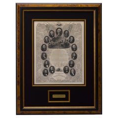 "The Declaration of Independence and Portraits of the Presidents" Engraving