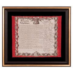The Declaration of Independence, Printed on Cotton, ca 1876