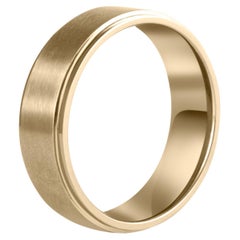 Decorah: 14K Gold Flat Brushed W/ Recessed Edge Comfort Fit Wedding Band