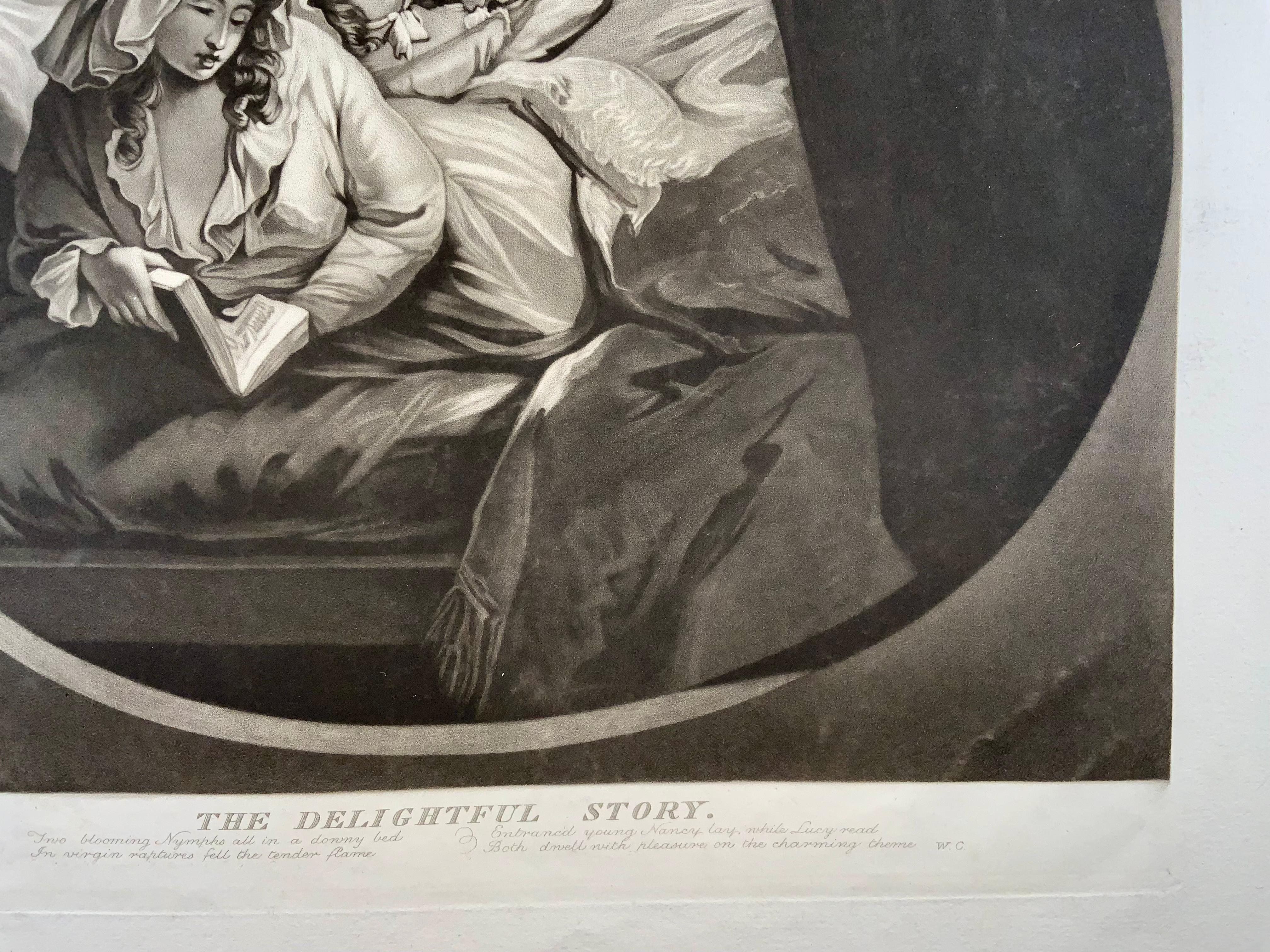 English Delightful Story, Large Mezzotint by William Ward After George Morland For Sale