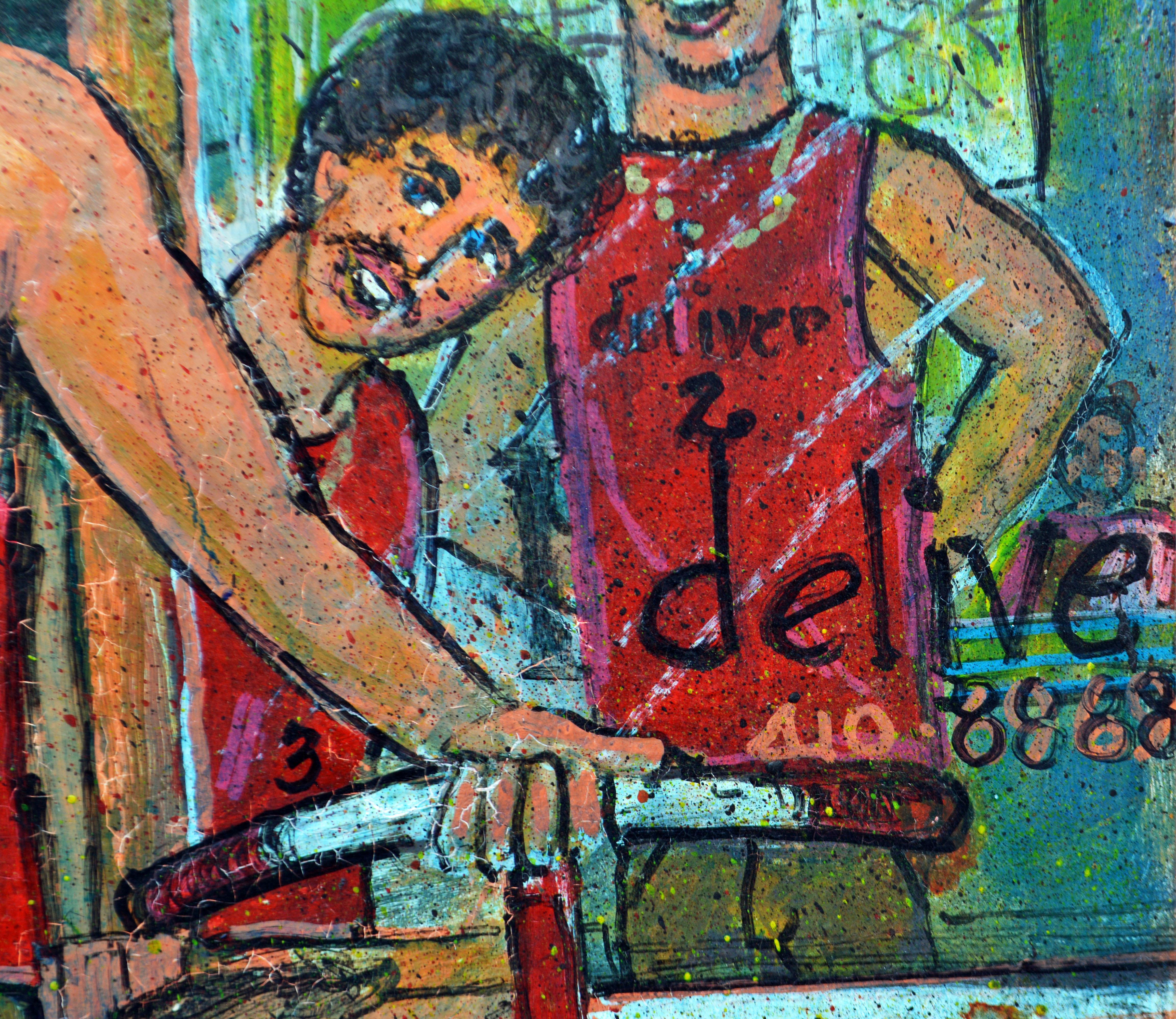 20th Century 'The Delivery Boys' Original Painting by Baltimore Artist Vernon Reynolds