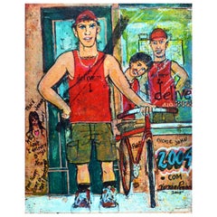 'The Delivery Boys' Original Painting by Baltimore Artist Vernon Reynolds