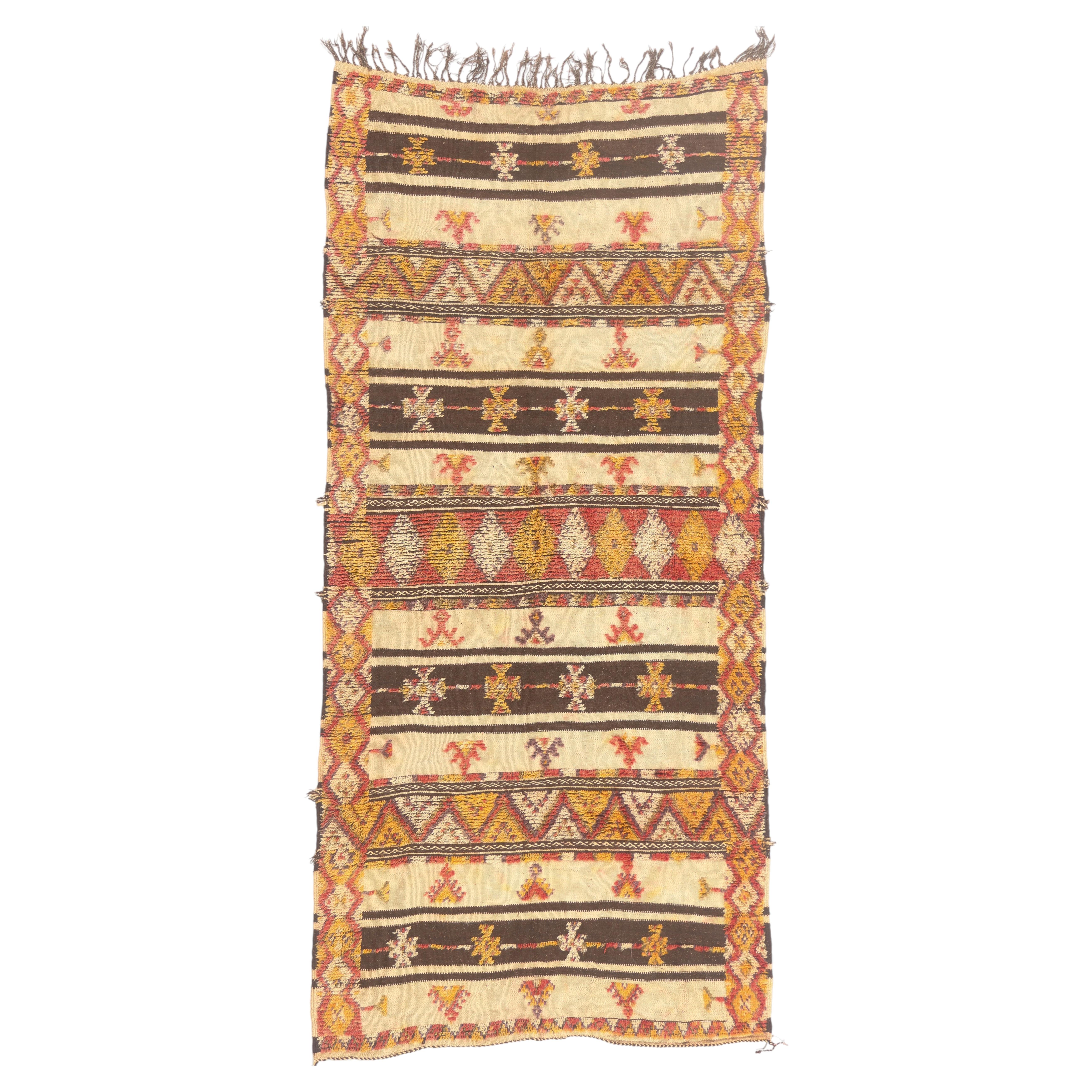 The Desert Benediction: A Vintage Taznakht Moroccan Masterpiece of Tribal Grace For Sale