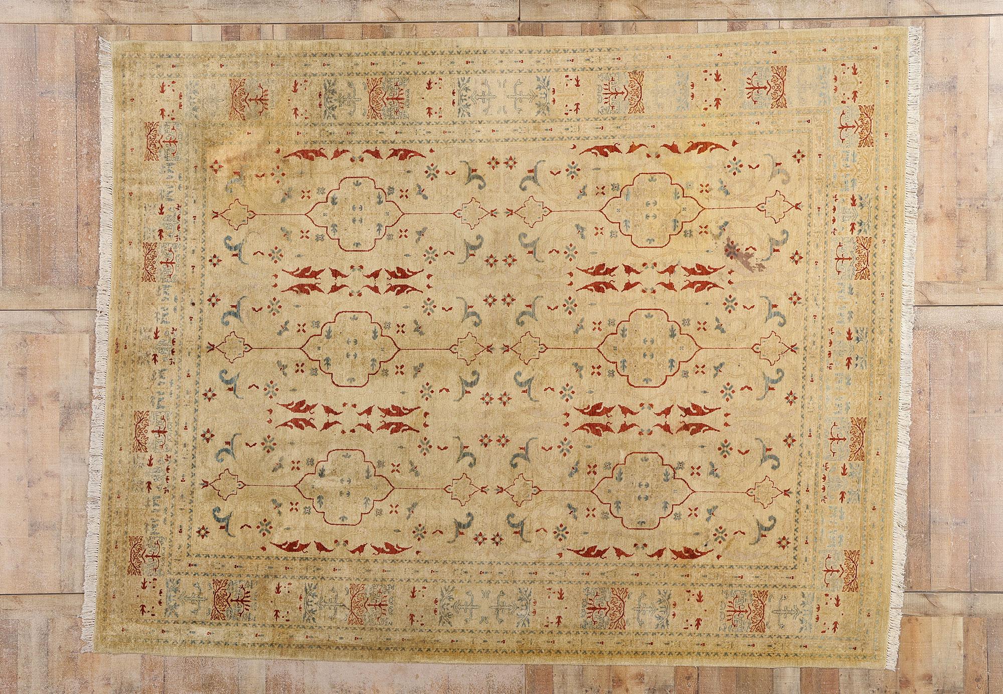 Pakistanischer Teppich aus den 1970er Jahren mit traditionellem Stil im Angebot 3