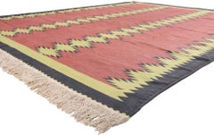 The Desert Reverie: A Vintage Dhurrie Masterpiece of Southwest Modern Elegance