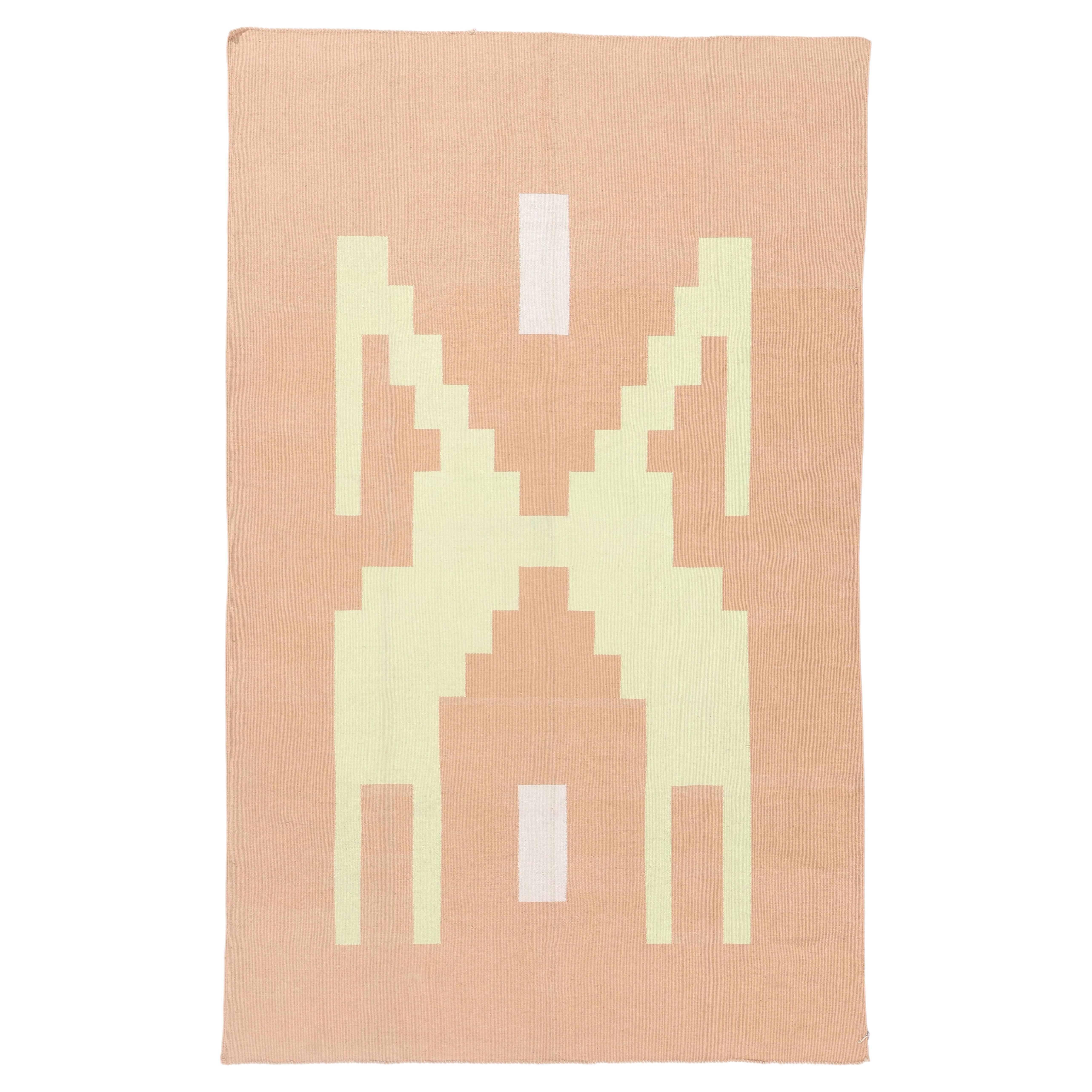 The Desert Totem: A Vintage Afghan Dhurrie Masterpiece of Modern Tribal Elegance For Sale