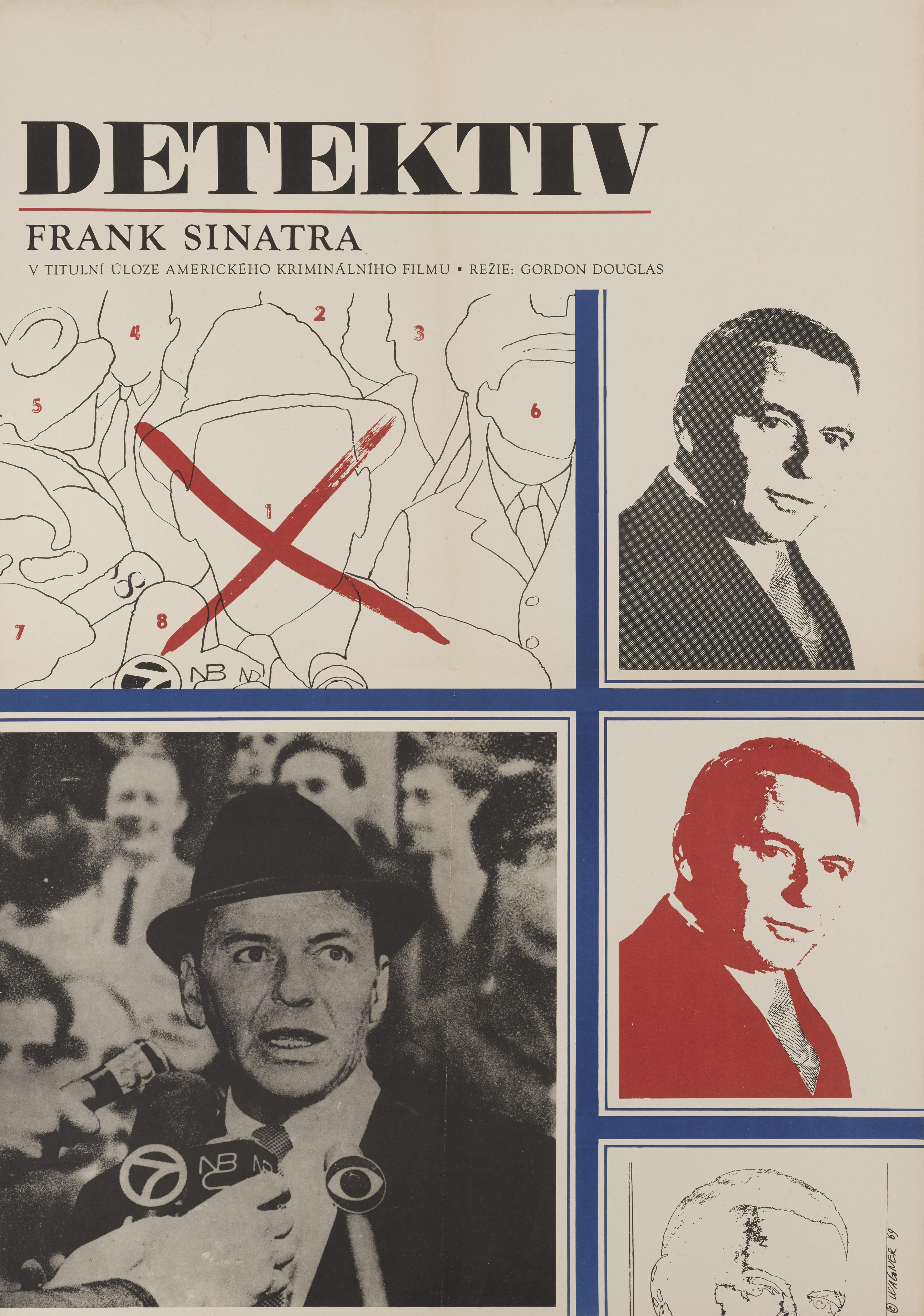 Original Czechoslovakian film poster for Gordon Douglas's 1969 thriller, starring Frank Sinatra.
This extremely cool poster was designed by the Czech artist Josef Wagner (1938)
This poster is from the films first Czech release in 1969
This poster