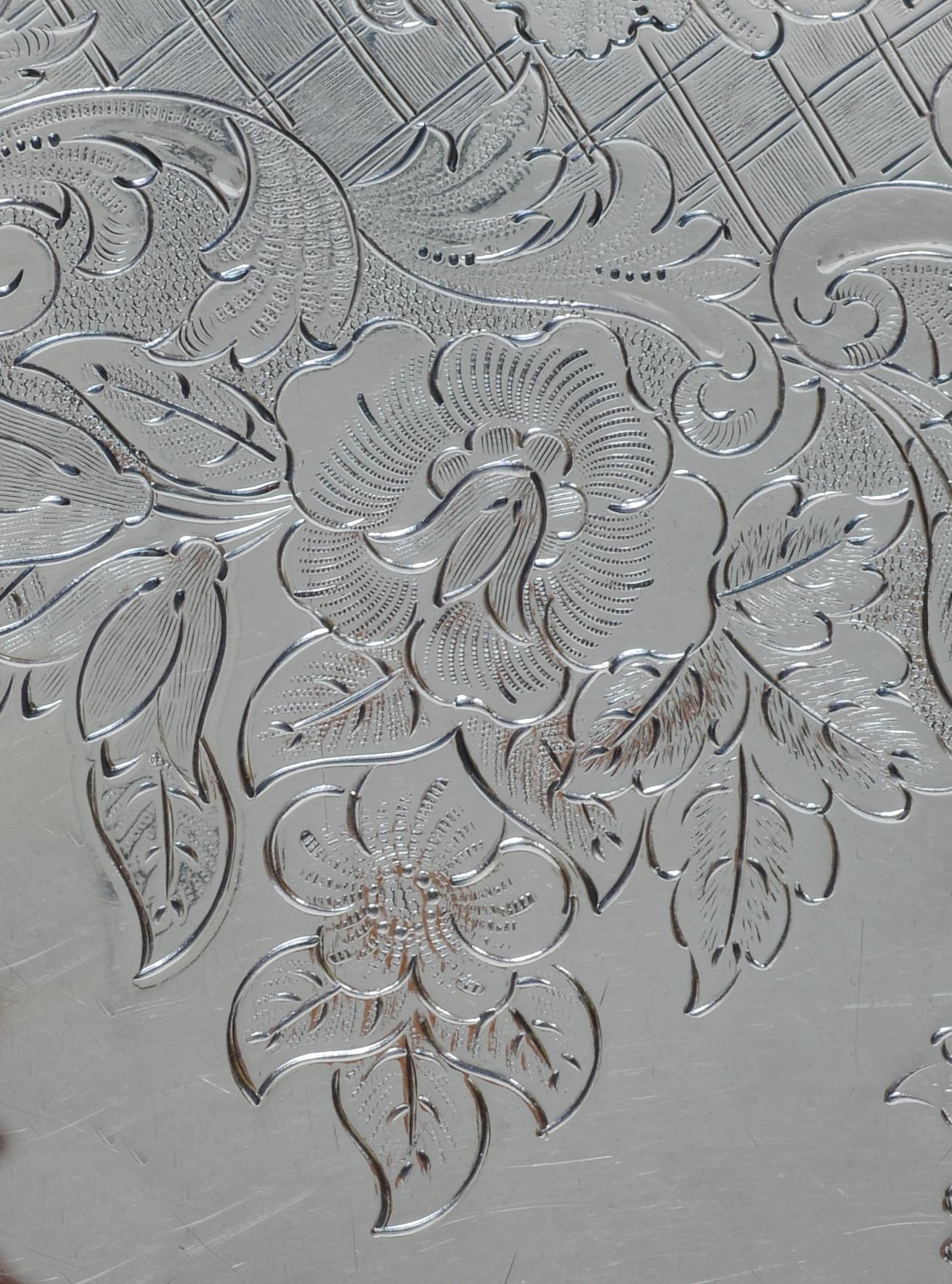 European The Devil is in the Details Early 19th c S/P Tray with a Devils Face in Gallery For Sale