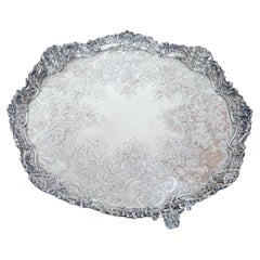 The Devil is in the Details Early 19th c S/P Tray with a Devils Face in Gallery