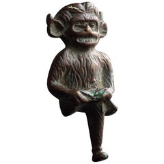 The Devil Knocks Once circa 1910 Bronze Door Knocker