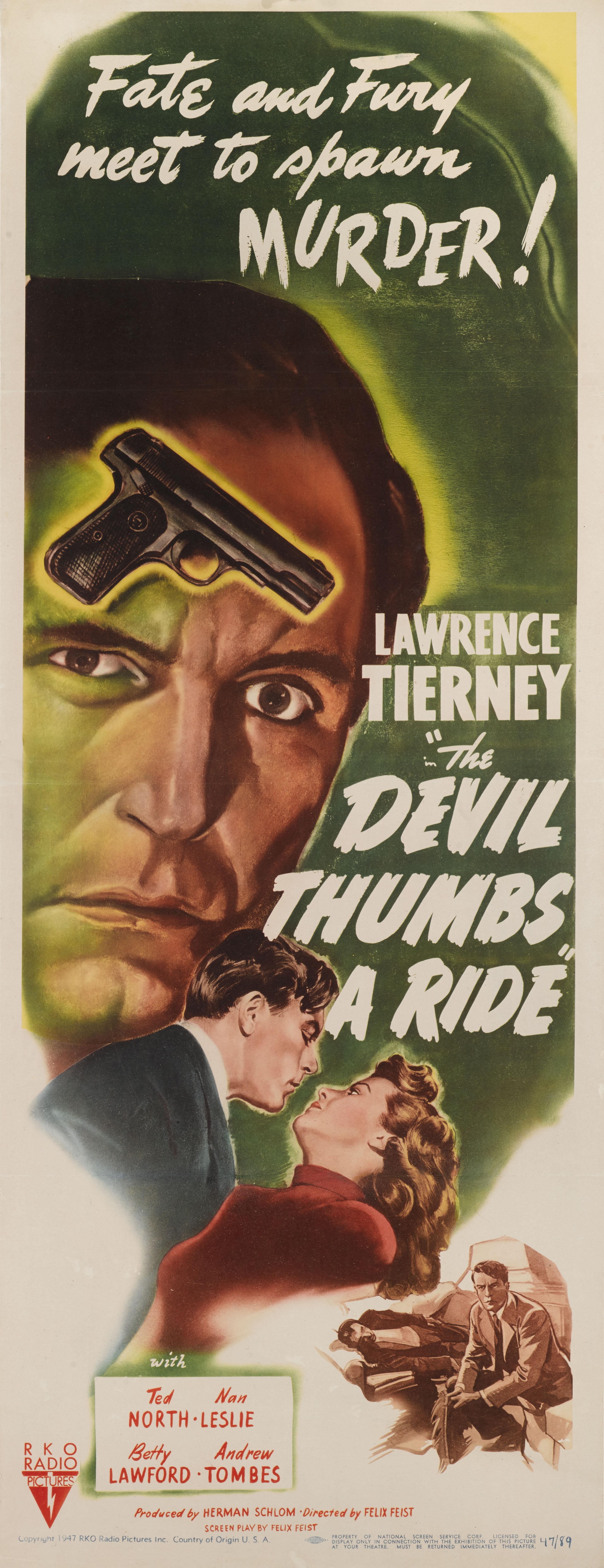 Original US film poster for the 1947 Film Noir starring Lawrence Tierney and Ted North and directed by Felix E. Feist.
This poster is conservation paper backed and it would be shipped flat in strong card and sent by Federal express.
   
