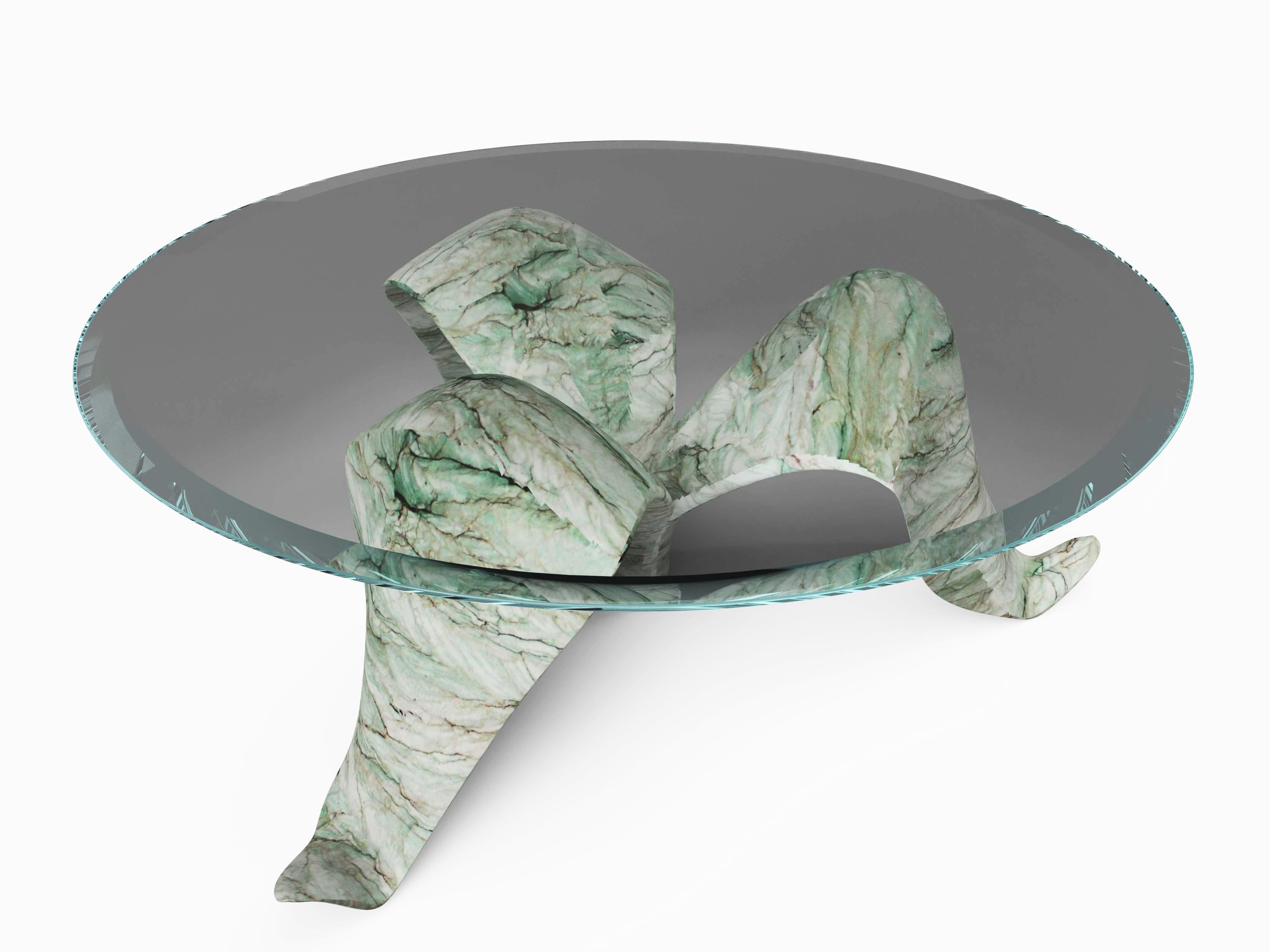 Hand-Crafted Diamond Leaf Coffee Table, 1 of 1 by Grzegorz Majka For Sale