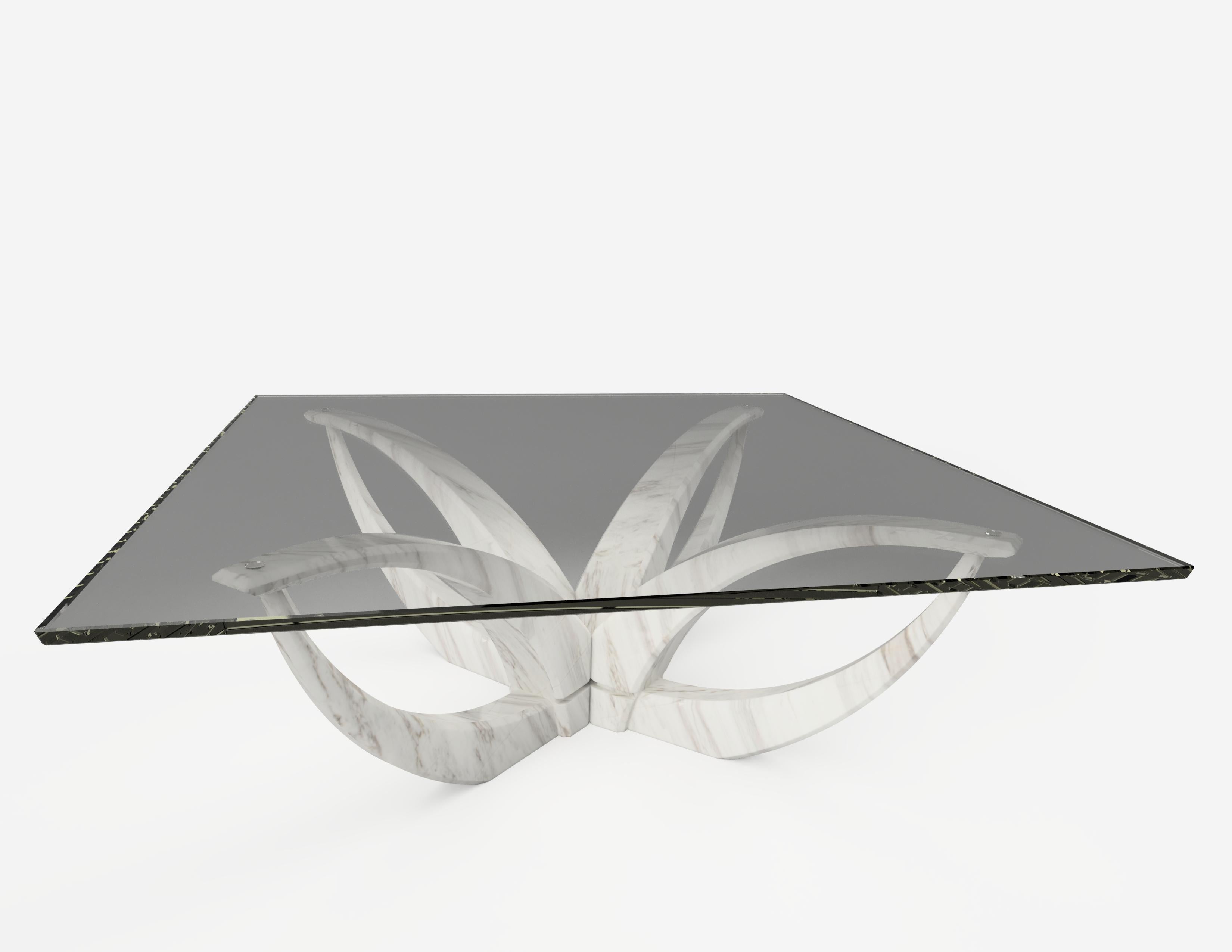 The diamond moon flower center table, 1 of 1 by Grzegorz Majka
Edition 1 of 1
Dimensions: 39.37 x 39.37 x 13.78 in
Materials: smoked glass top. Marble Onyx base. 


The Diamond collection proves that everything is possible. It goes beyond the