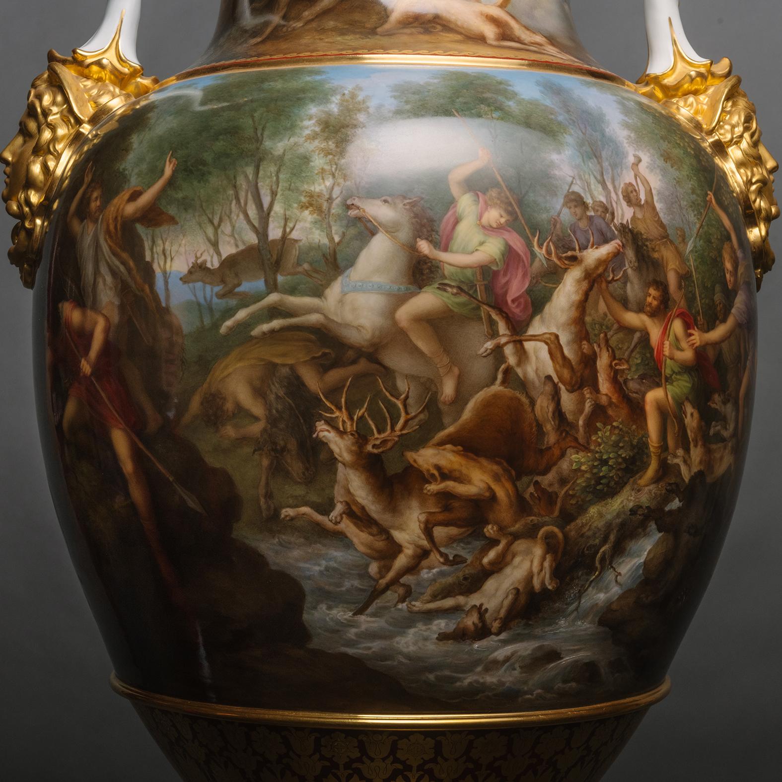 Hand-Painted 'The Diana and Actaeon Vase', Meissen Circa 1865 For Sale