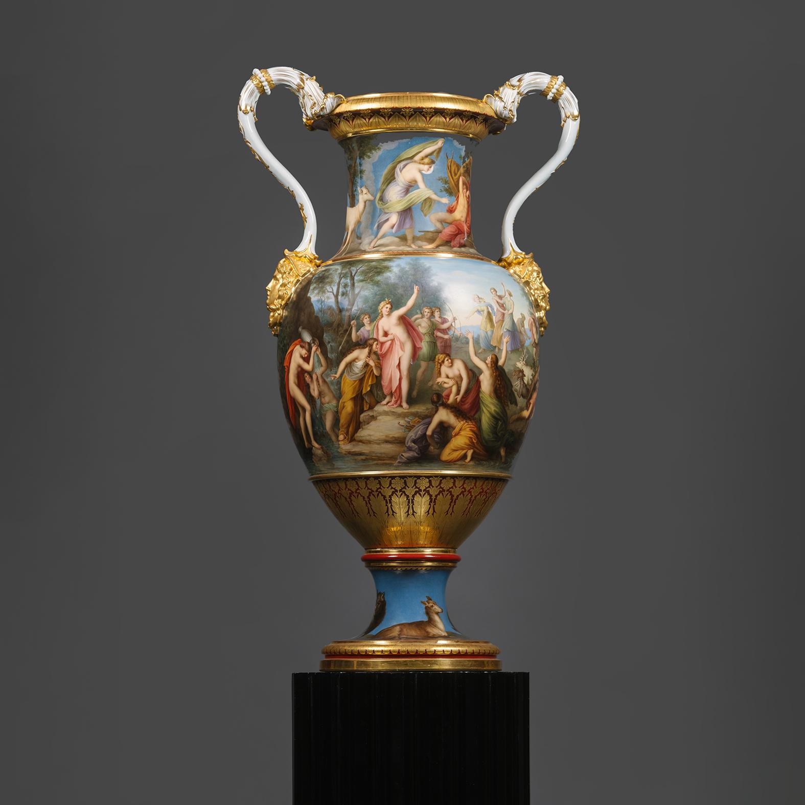 Porcelain 'The Diana and Actaeon Vase', Meissen Circa 1865 For Sale