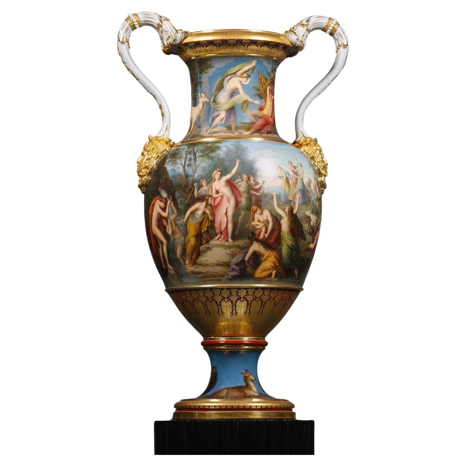 'The Diana and Actaeon Vase', Meissen Circa 1865 For Sale