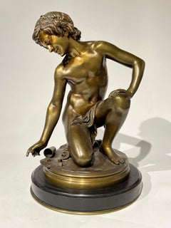 The Dice Player Bronze Sculpture After Henry Paul Hudelet (France, 1849-1878)