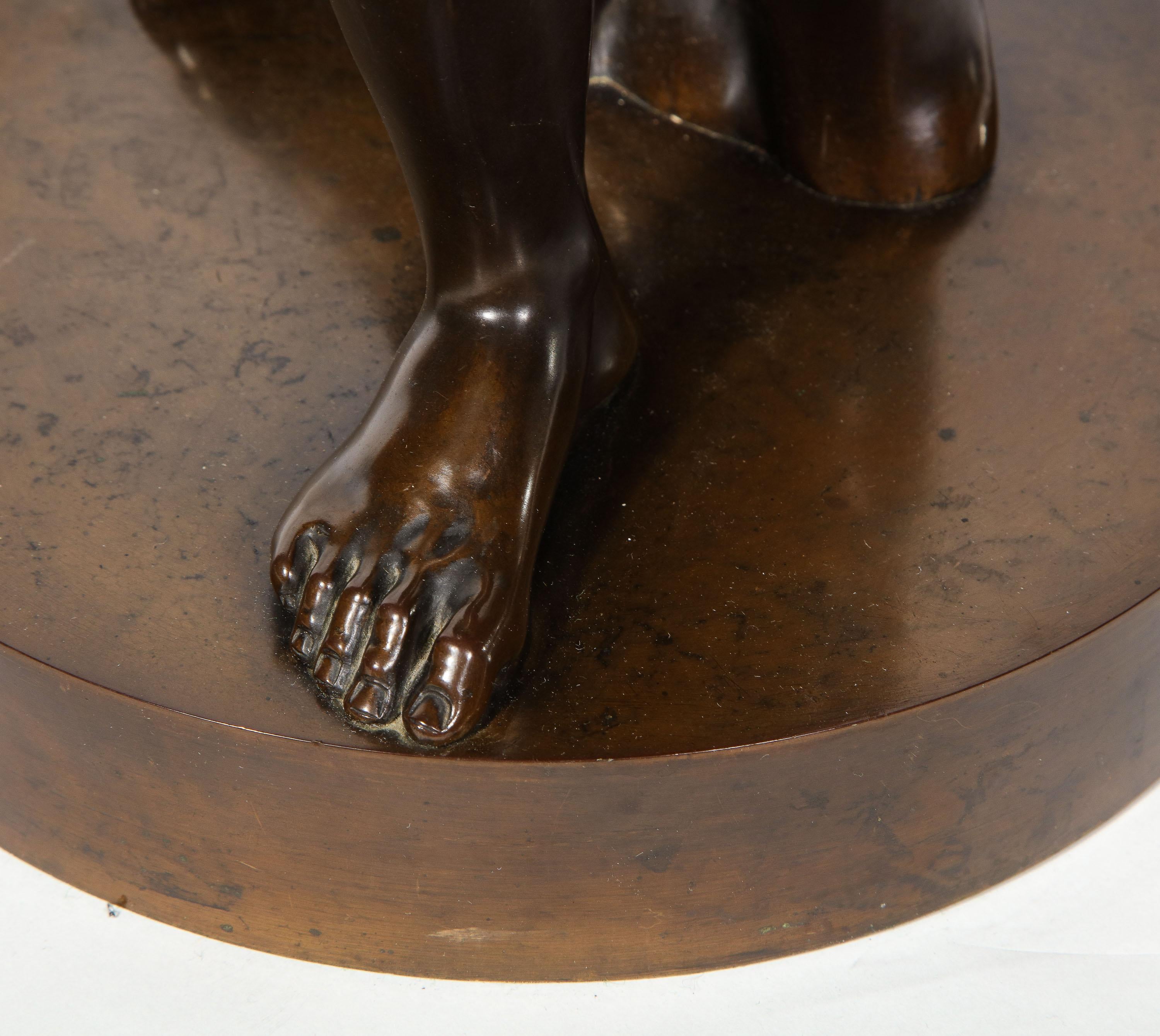 The Discobolus of Myron, Exceptional Italian Bronze Sculpture of Discus Thrower 8