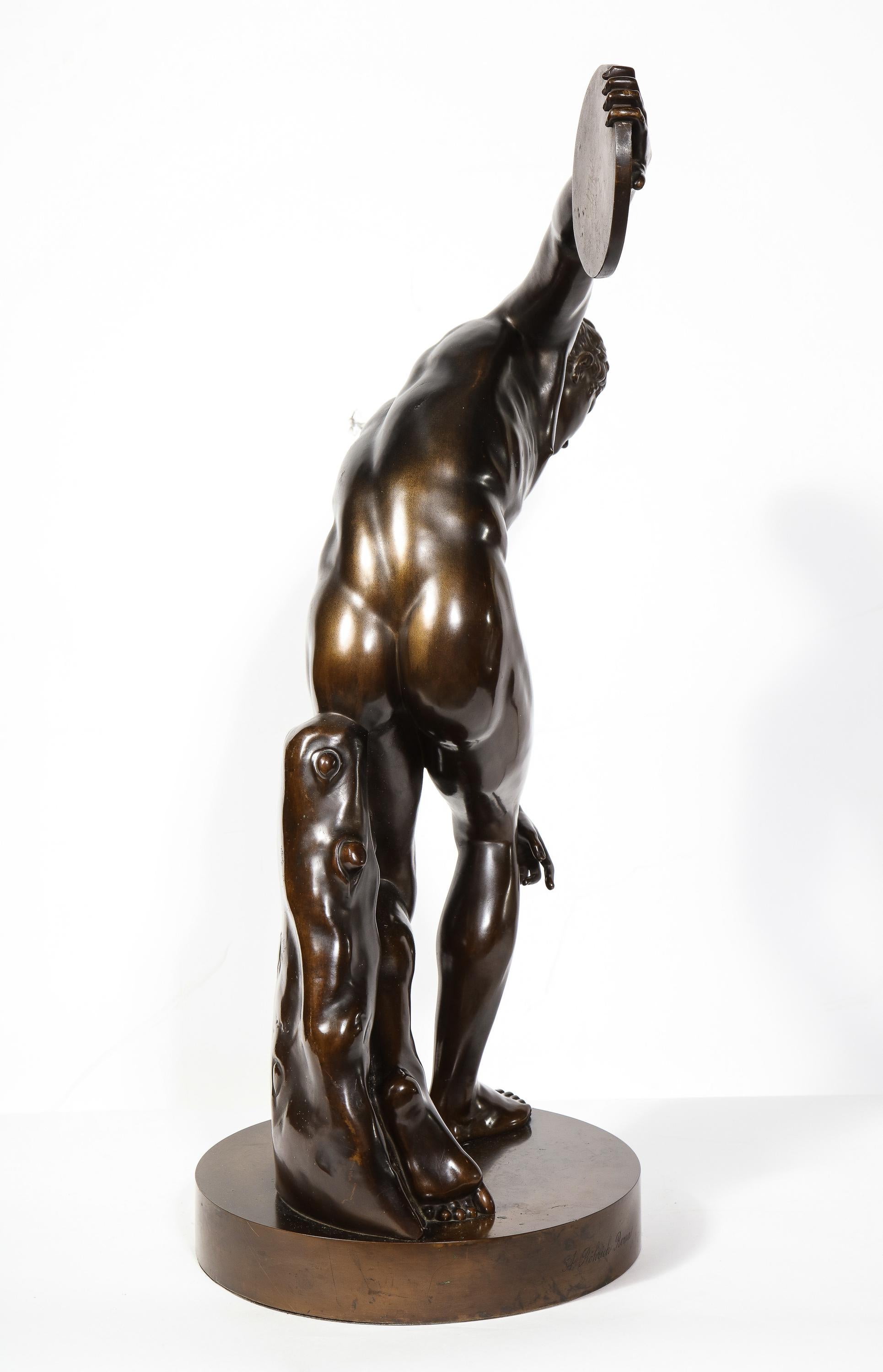 The Discobolus of Myron, Exceptional Italian Bronze Sculpture of Discus Thrower 1