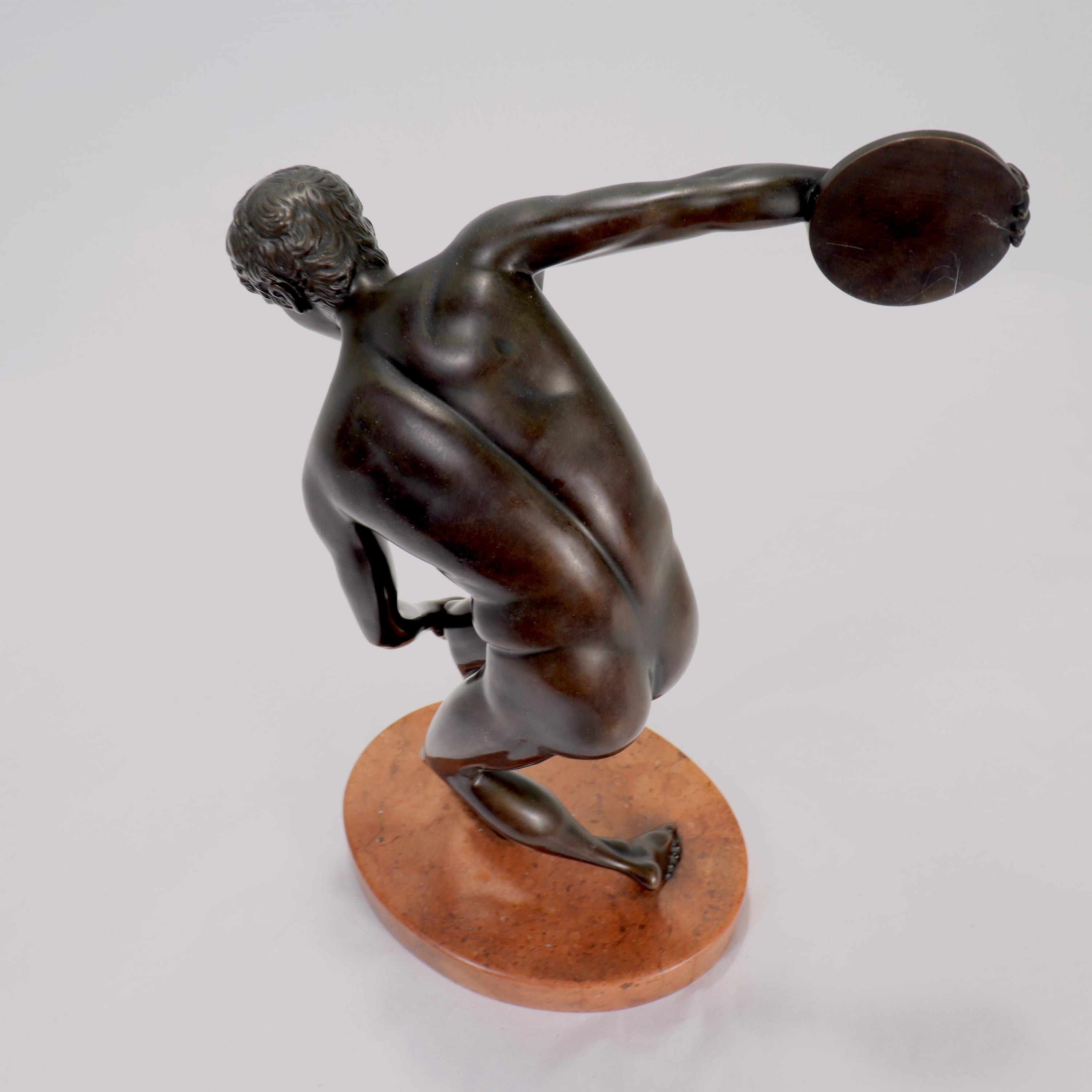 "The Discus Thrower" Bronze Sculpture After the Antique Model by Myron
