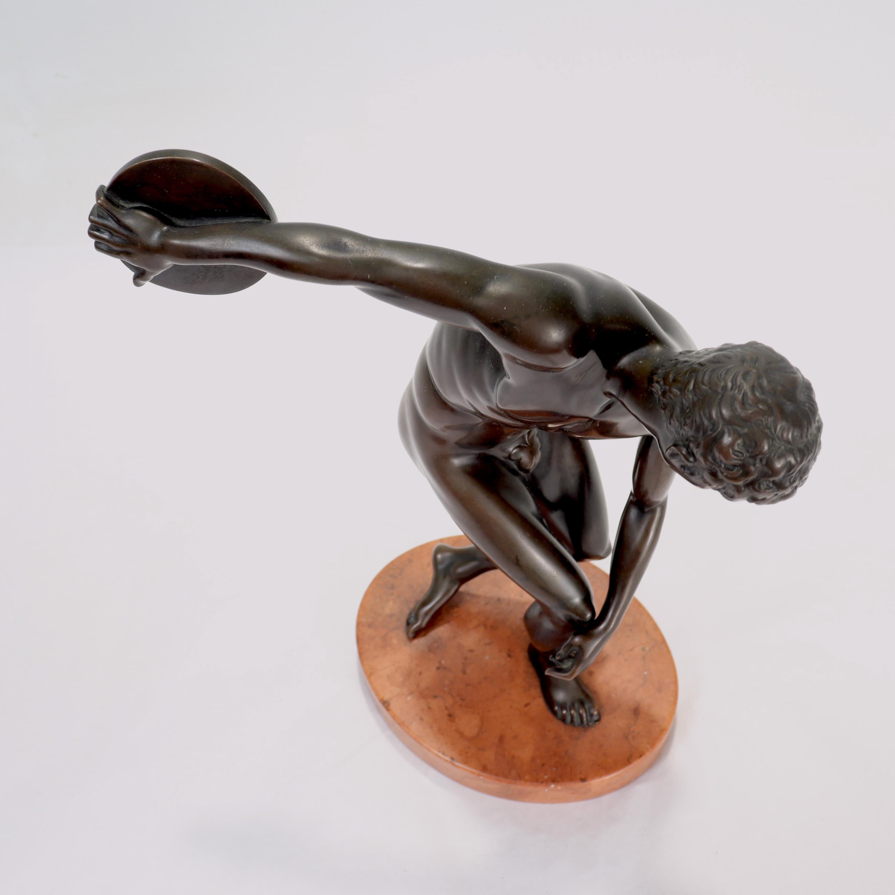 "The Discus Thrower" Bronze Sculpture After the Antique Model by Myron