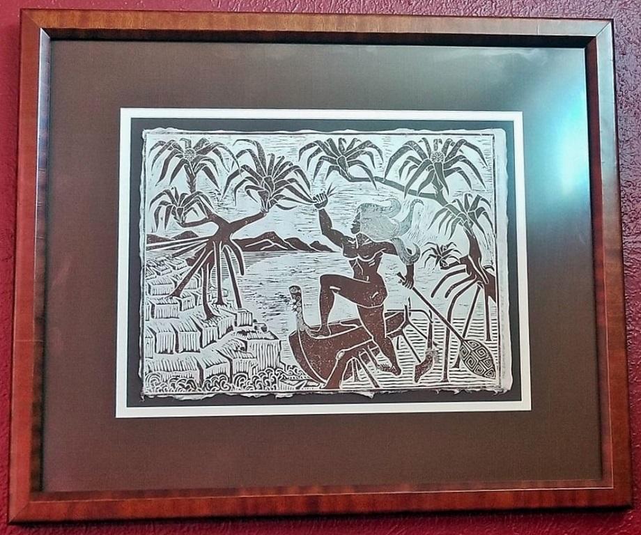 Engraved 'The Dispersion of the Hala Tree by Madam Pele' Print by Dietrich Varez For Sale