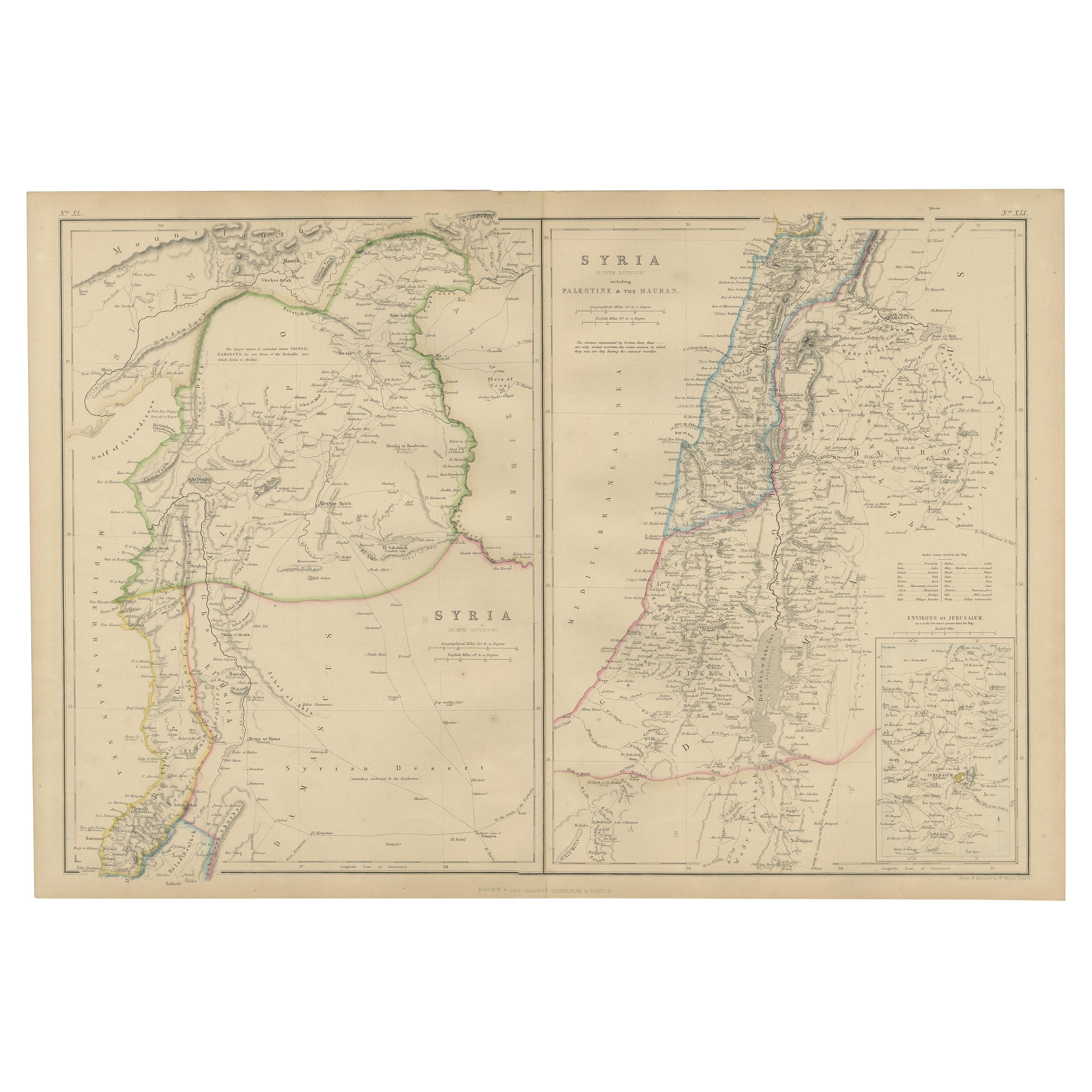 Los reinos divididos de Siria - El norte y el sur vistos en 1859 por W. G. Blackie
