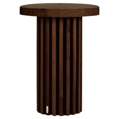 The DOCIA Solid Oak Round Slatted Coffee/Side Table