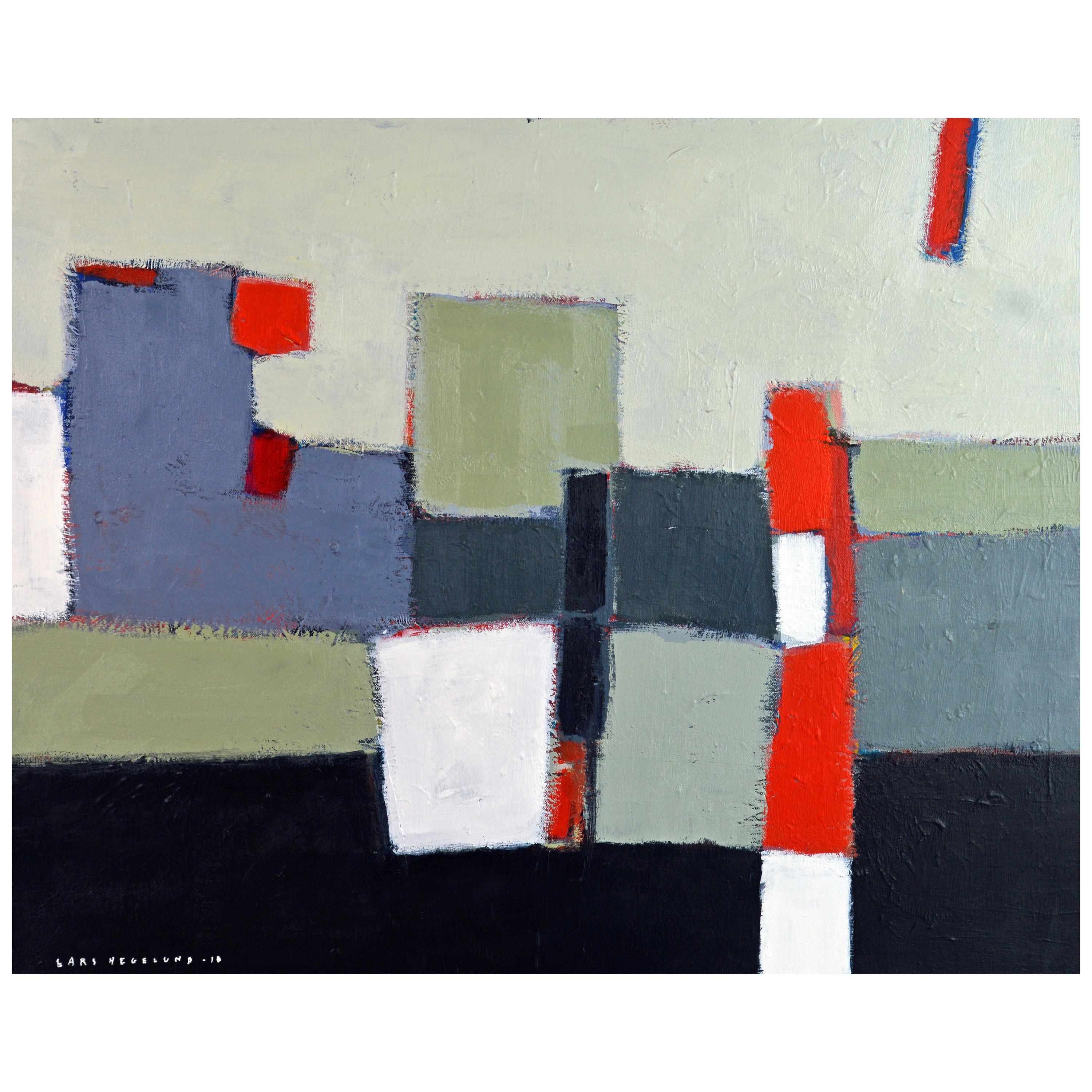 'The Docks' Contemporary Abstract Original Painting by Lars Hegelund
