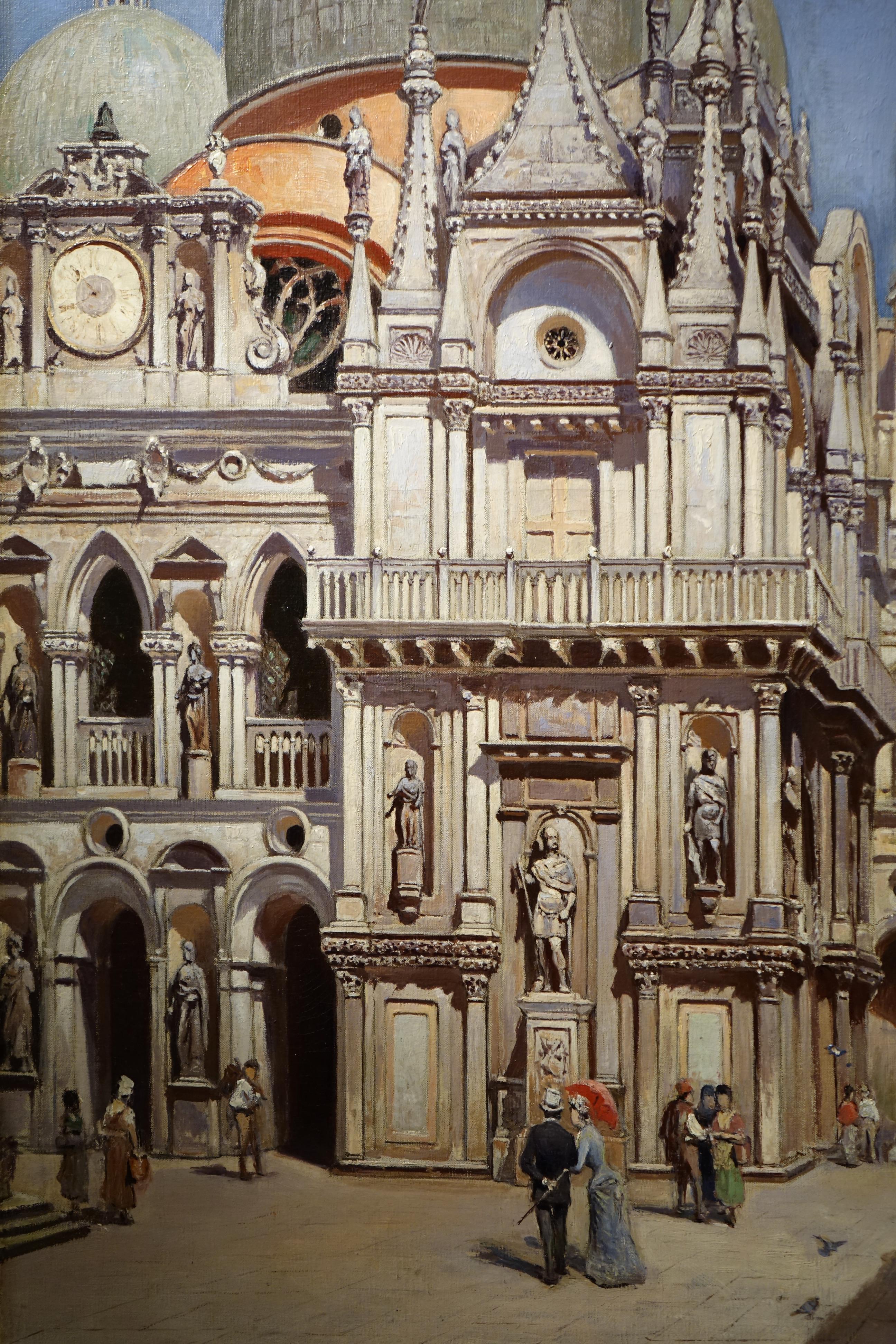 Belle Époque The Doges Palace in Venice- Frans Wilhelm ODELMARK, 1889 For Sale