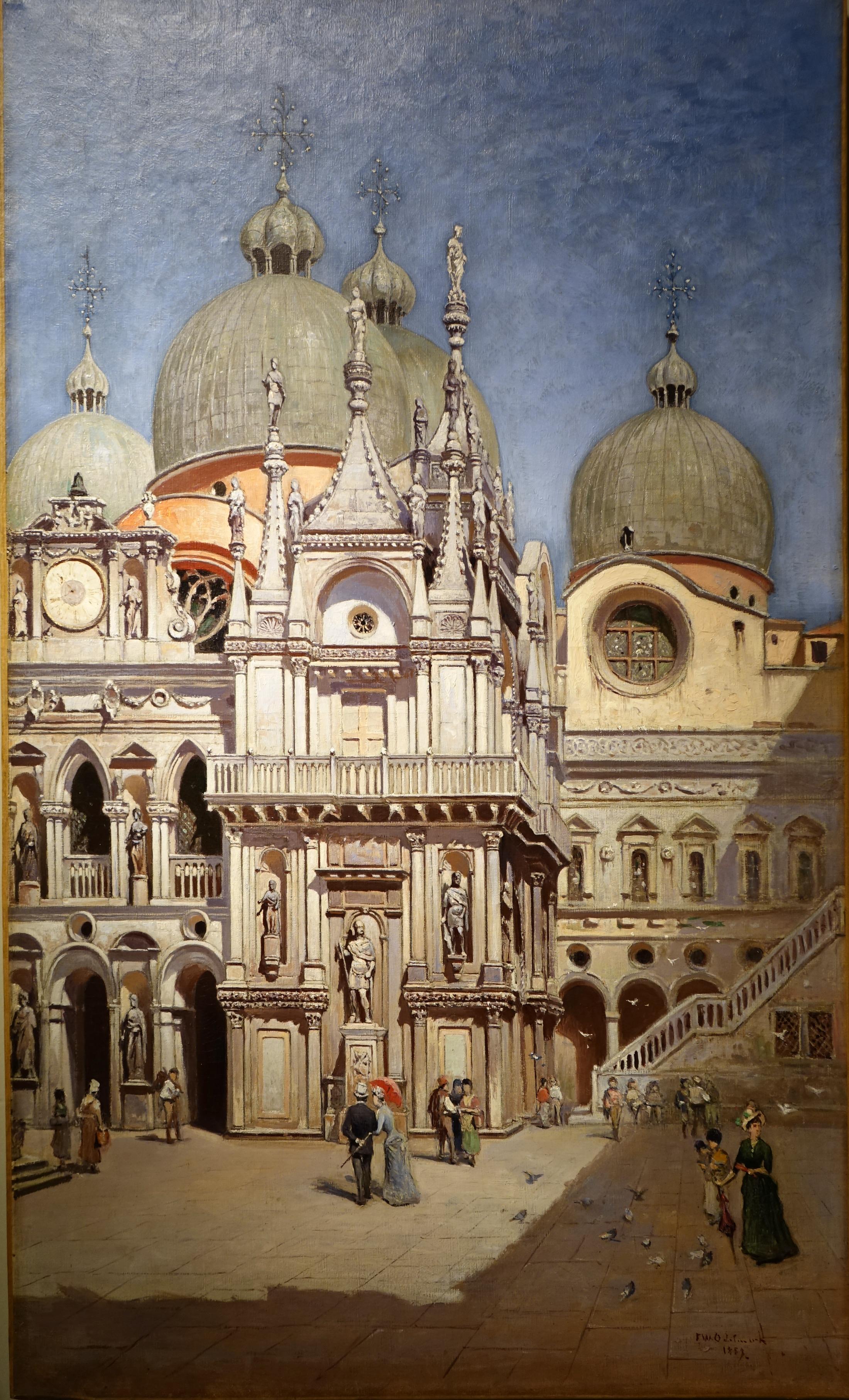 The Doges Palace in Venice- Frans Wilhelm ODELMARK, 1889 For Sale