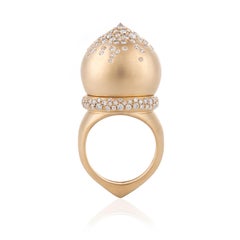 The Dome Power Big Ring in 18k Gold with Diamonds by Nada Ghazal Fine Jewelry