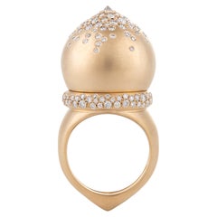 The Dome Power Big Ring in 18k Gold with Diamonds by Nada Ghazal Fine Jewelry