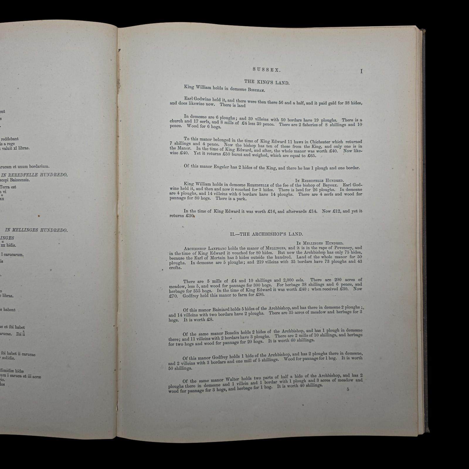 The Domesday Book, Sussex Archaeological Society, Antique Historical Reference For Sale 4