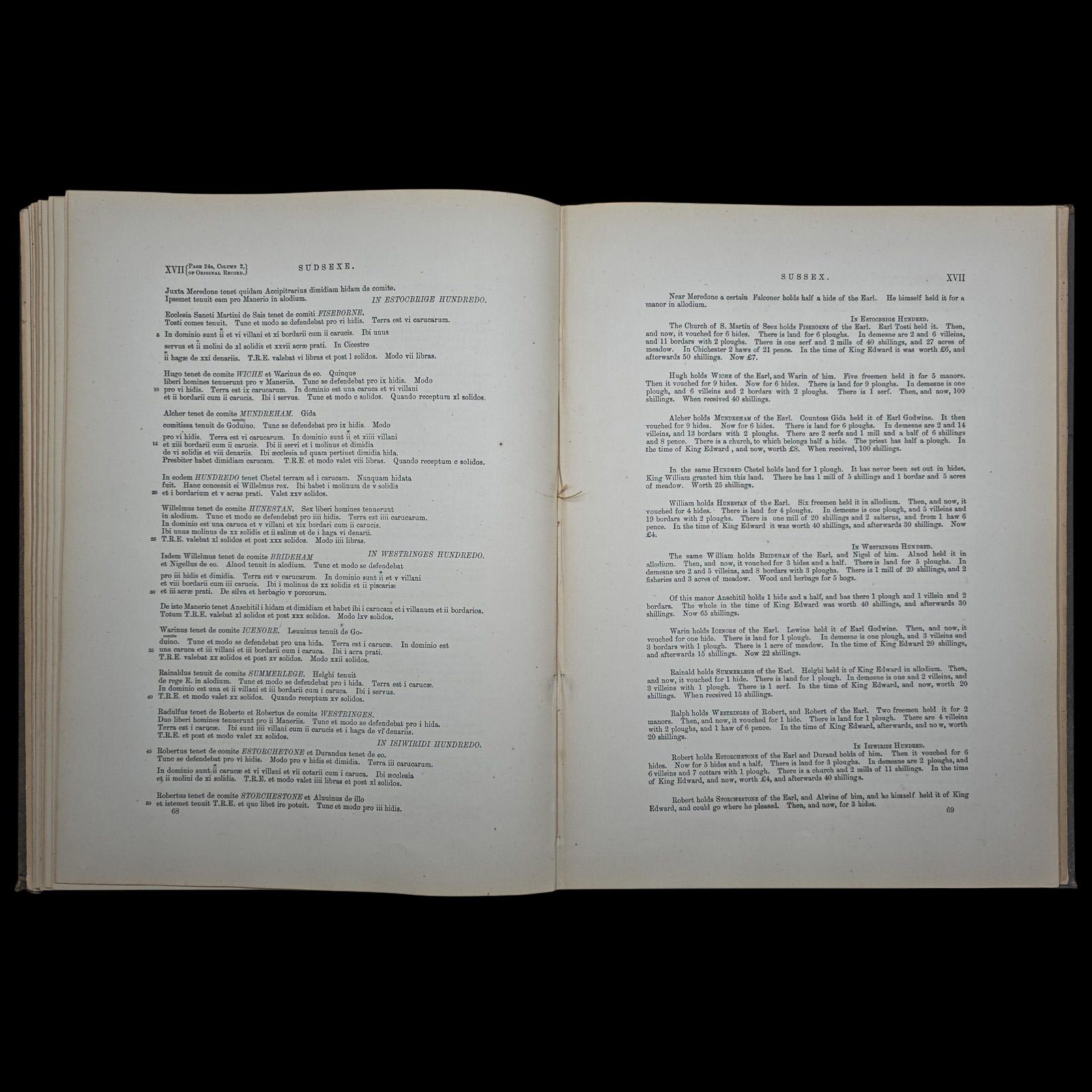 The Domesday Book, Sussex Archaeological Society, Antique Historical Reference For Sale 5