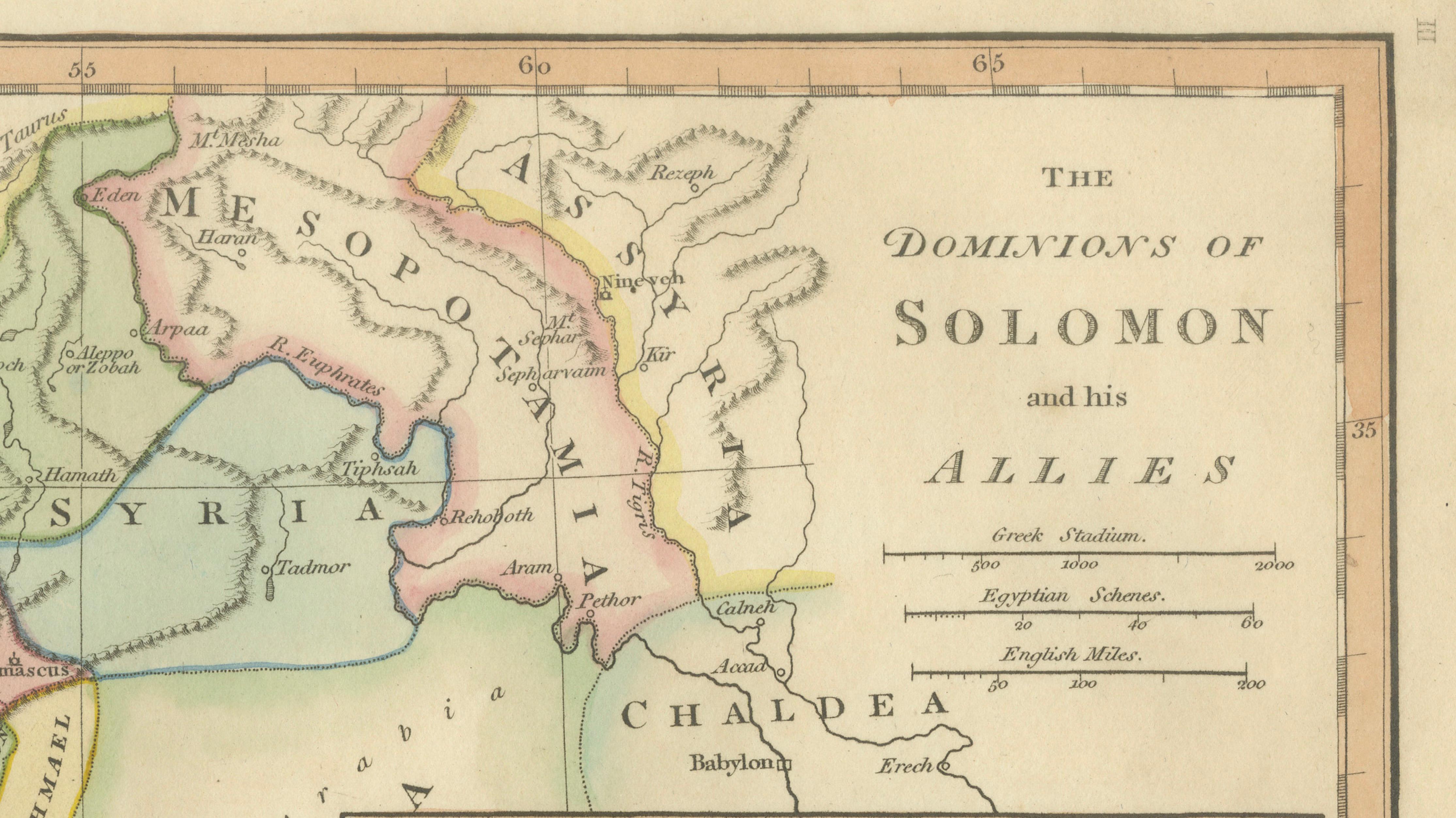 The Dominions of Solomon — Biblical Map of the Ancient Near East and Egypt, 1827