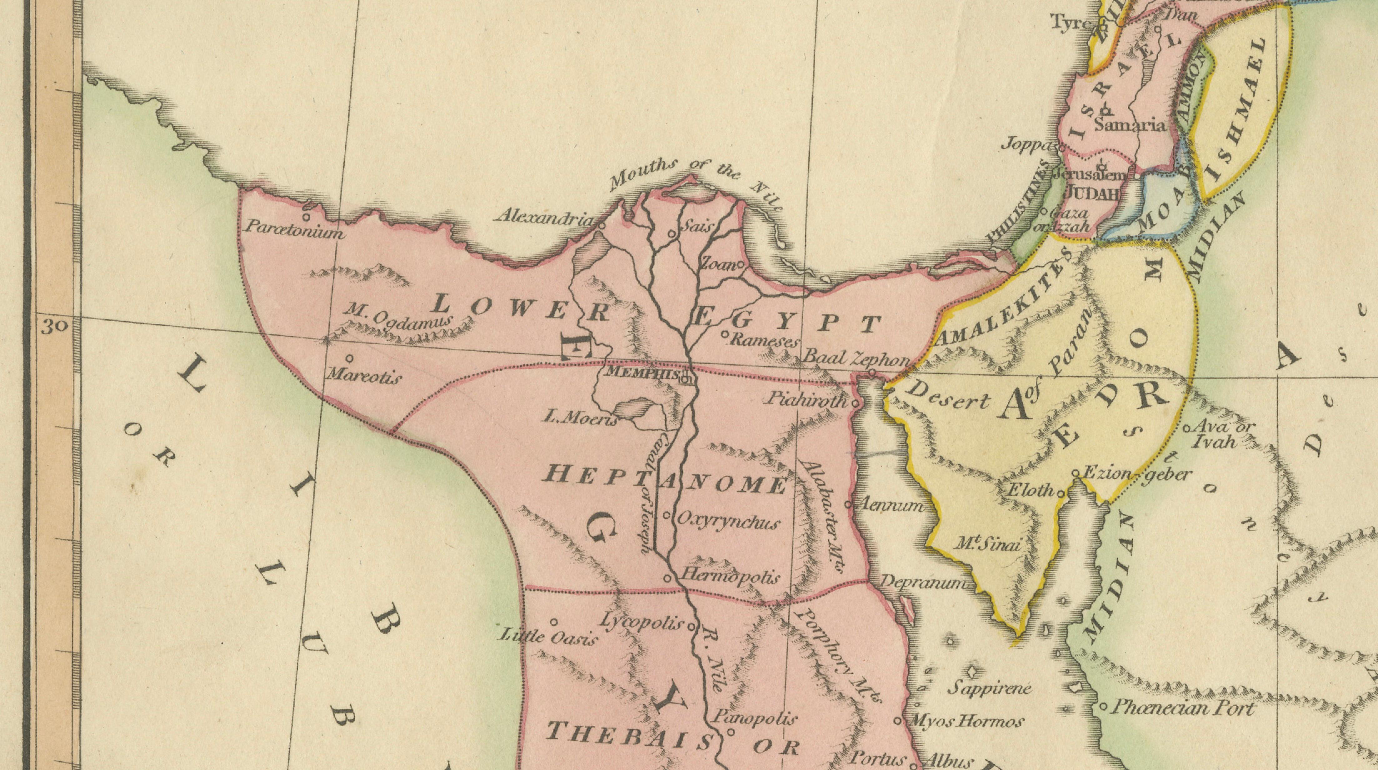 The Dominions of Solomon — Biblical Map of the Ancient Near East and Egypt, 1827