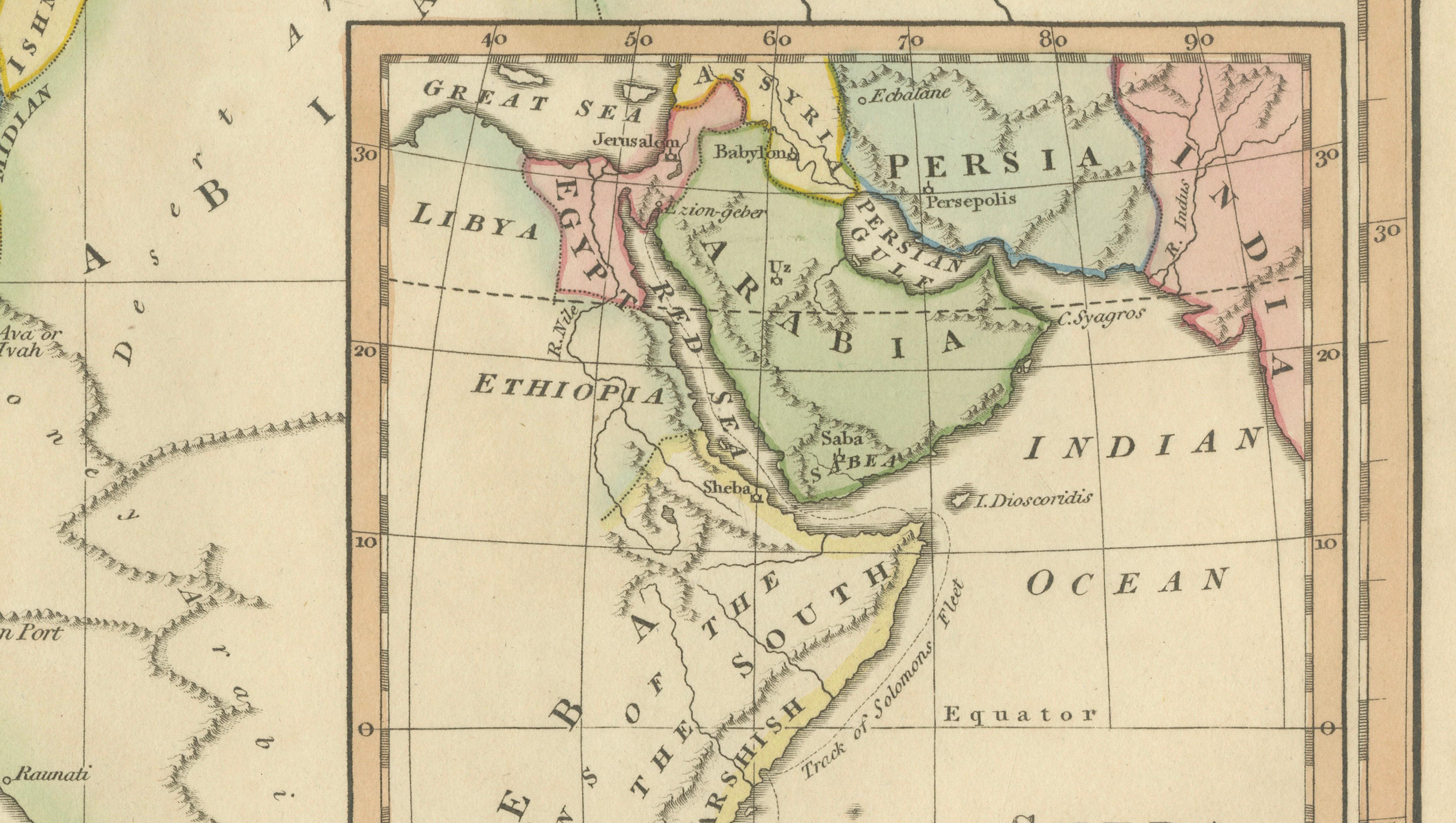 The Dominions of Solomon — Biblical Map of the Ancient Near East and Egypt, 1827