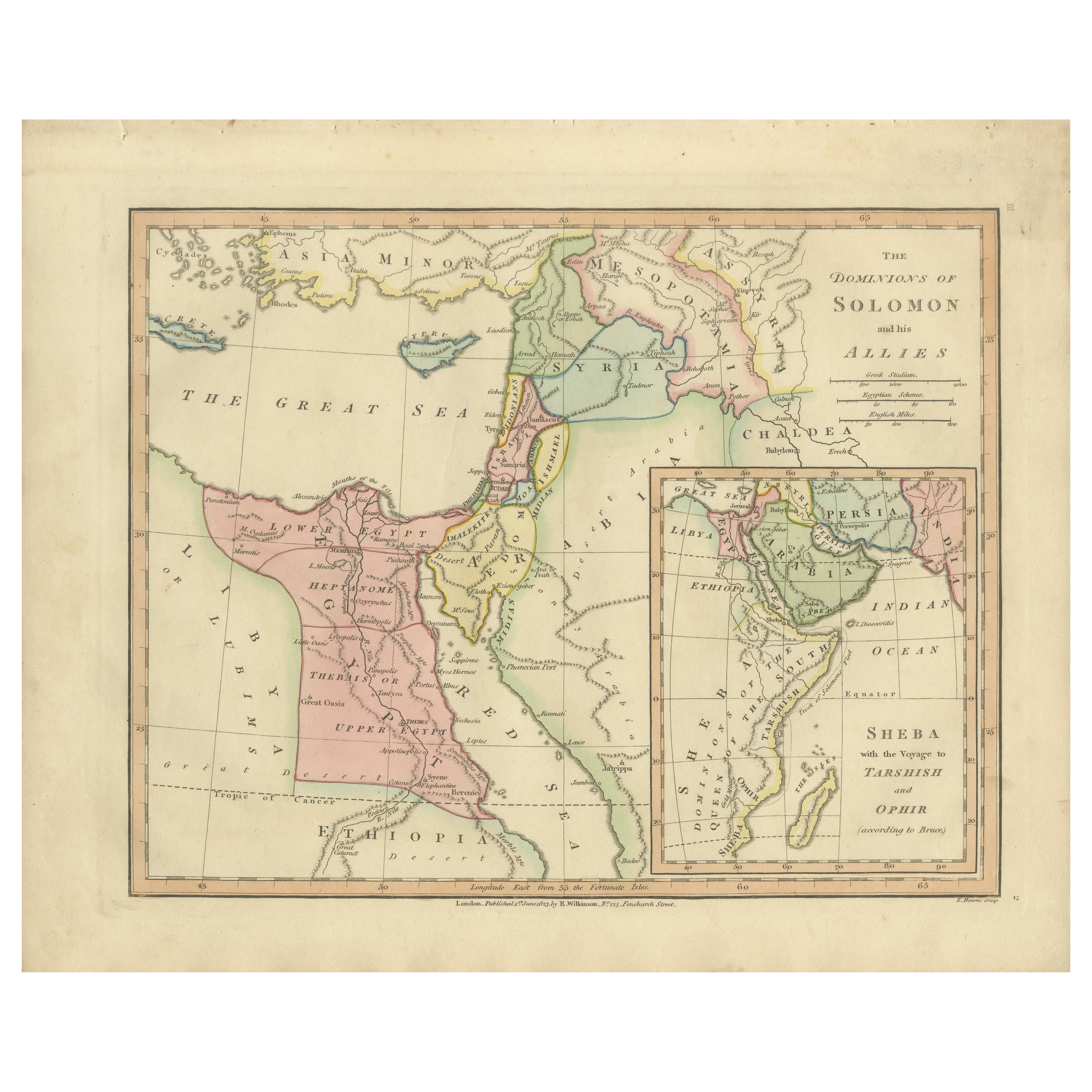The Dominions of Solomon — Biblical Map of the Ancient Near East and Egypt, 1827