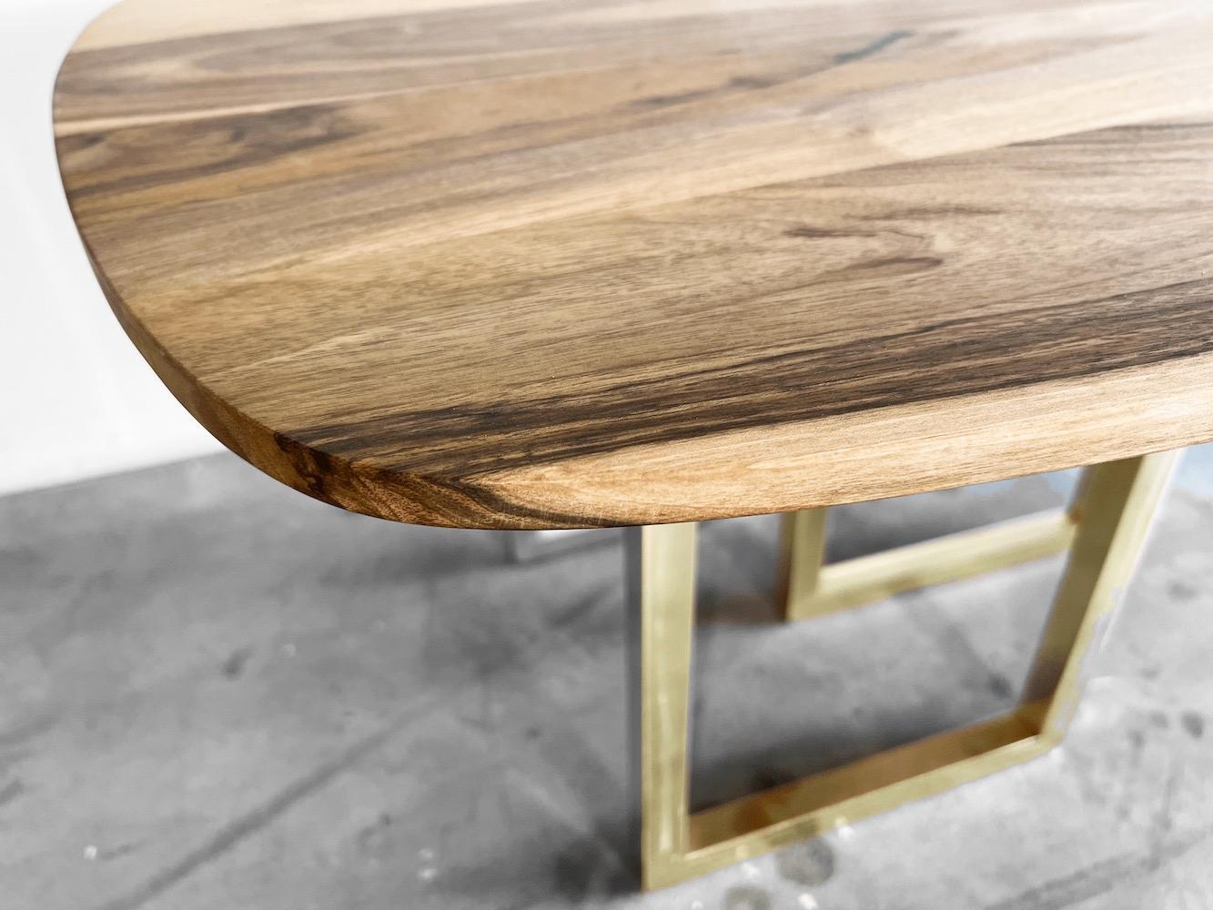 Fait main Table basse « France » en wengé et laiton de Seve Quantum Design en vente