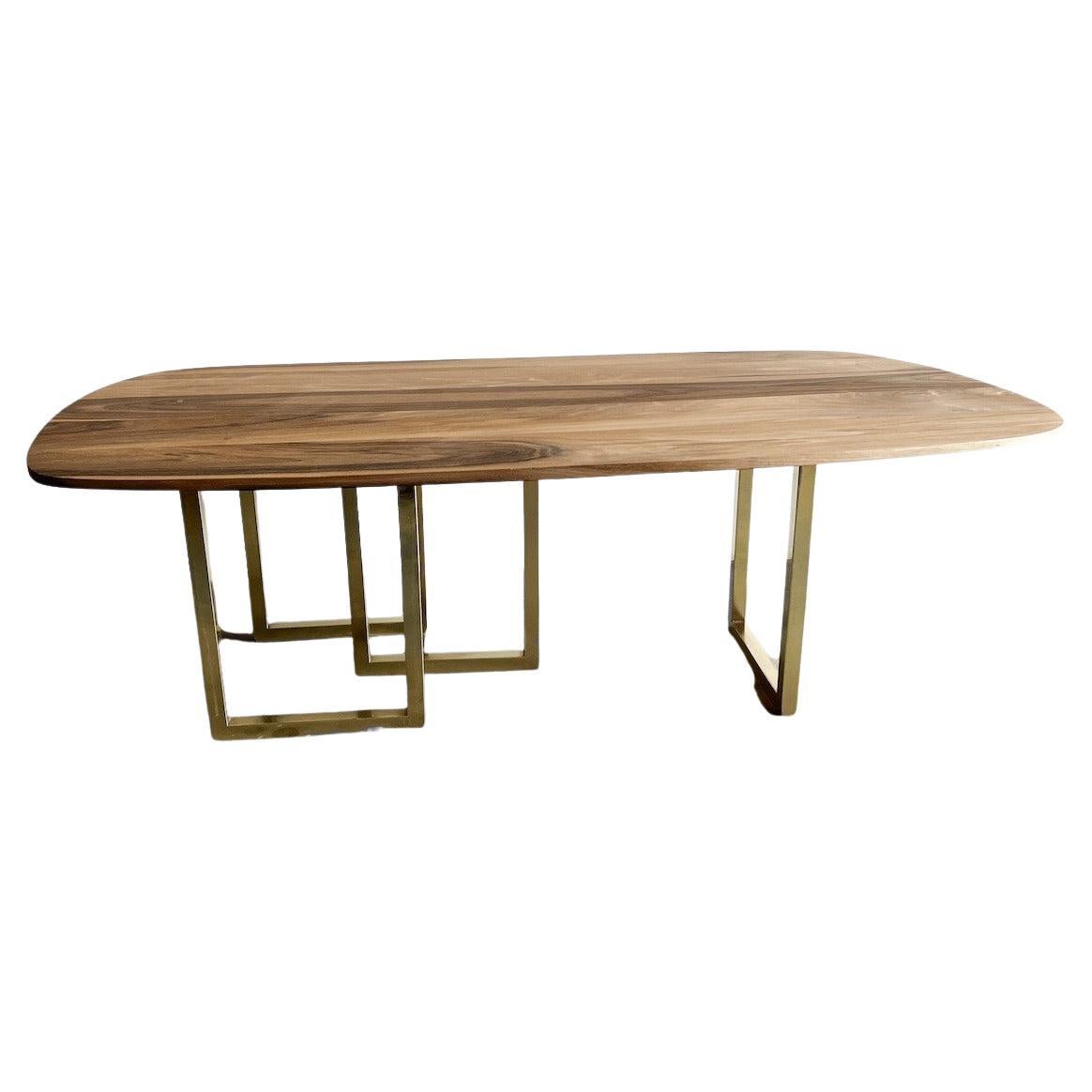 Table basse « France » en wengé et laiton de Seve Quantum Design