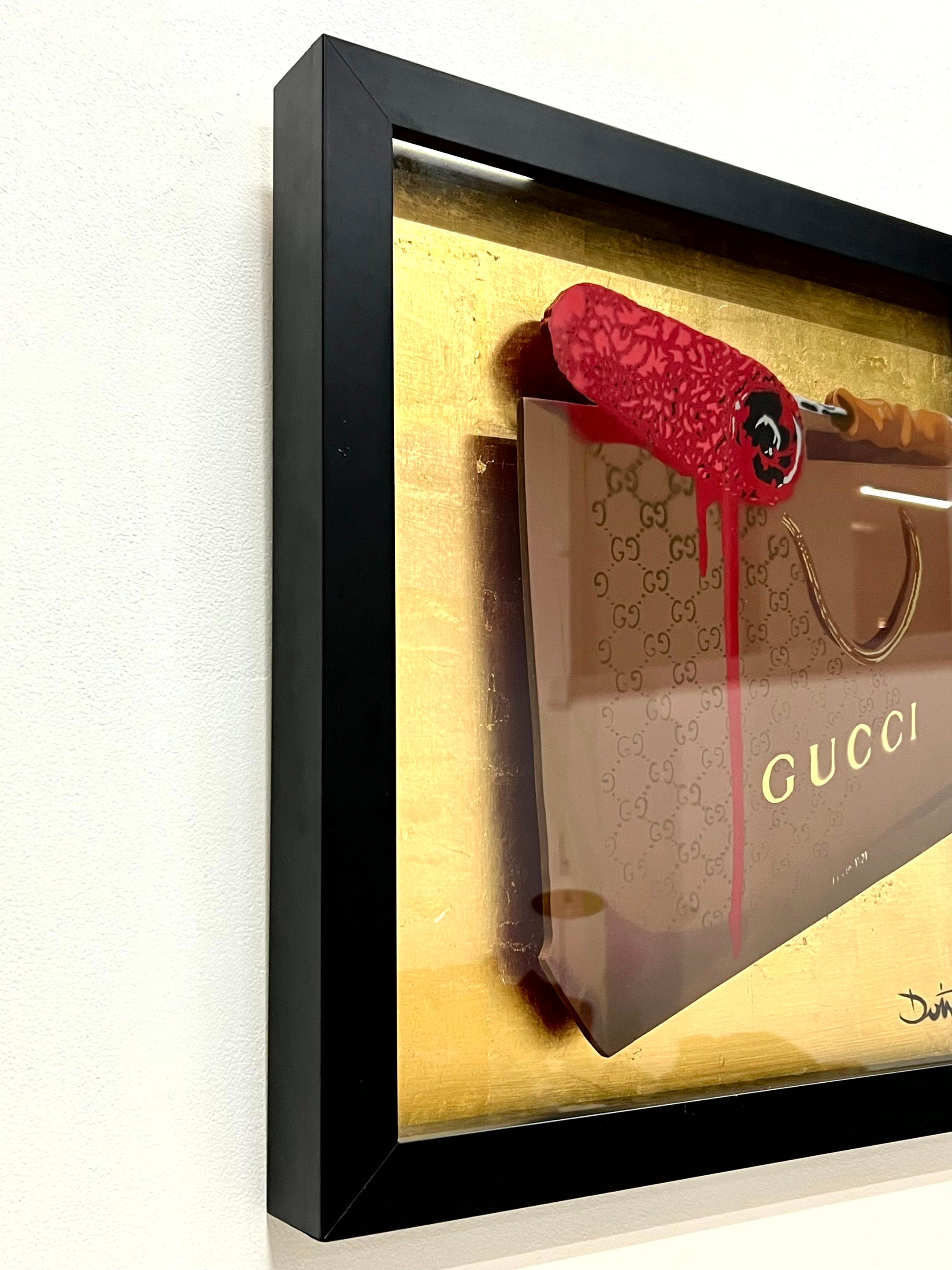 Pintura Stencil Street Art del artista británico Dotmasters: Gucci high roller 24 k - Painting Arte callejero de The Dotmaster