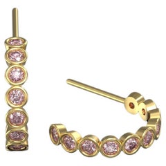 The Dotted Gems Hoops Earrings, or jaune 14ct