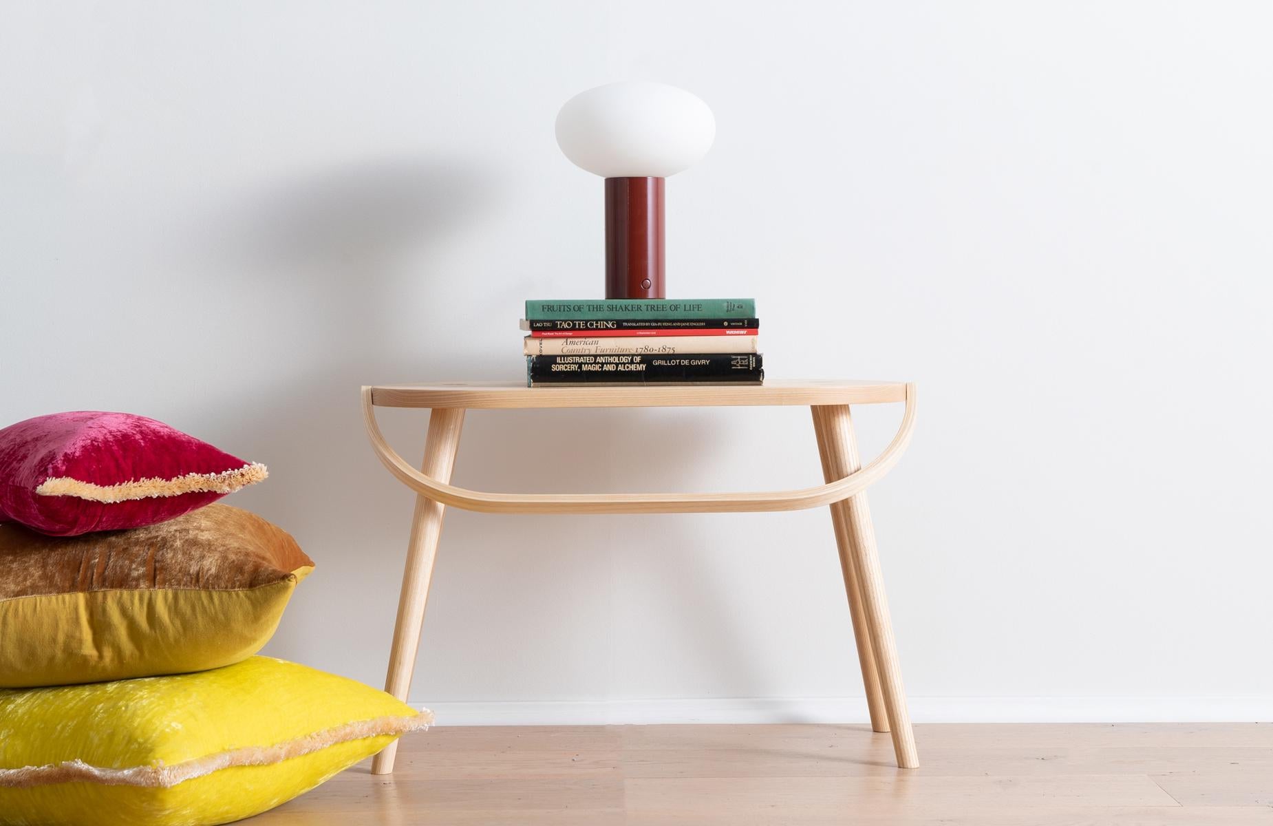 Turned The Double Bucket Stool in Solid Ash with Bentwood Handle For Sale