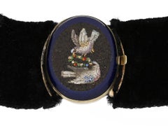 'The Doves of Pliny' micro-mosaic velvet choker, circa 1850.