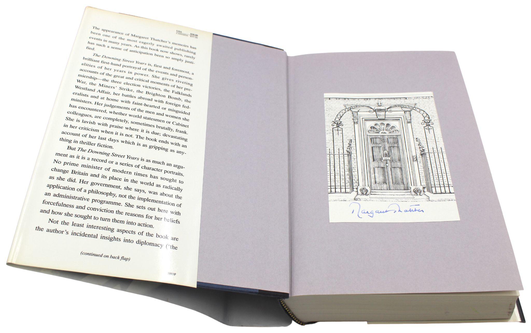 Late 20th Century Downing Street Years, Signed by Margaret Thatcher, First Edition, 1993