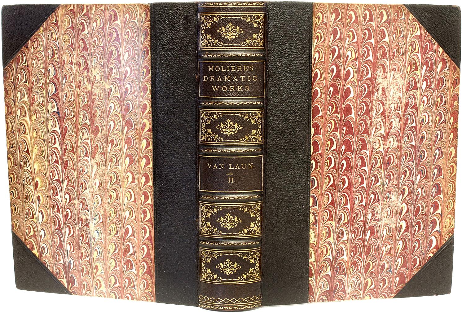 American Dramatic Works of Moliere, 3 Vols. 1880, in a Fine Leather Binding For Sale