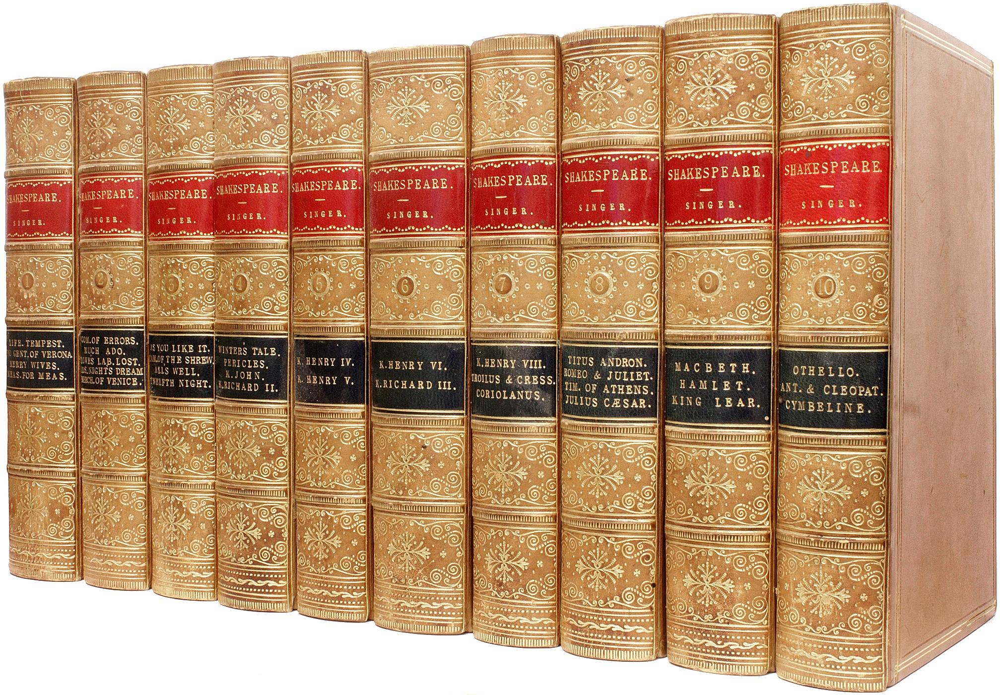 The Dramatic Works of William Shakespeare. 10 vols. 4TH ED REVISED FINELY BOUND In Good Condition For Sale In Hillsborough, NJ