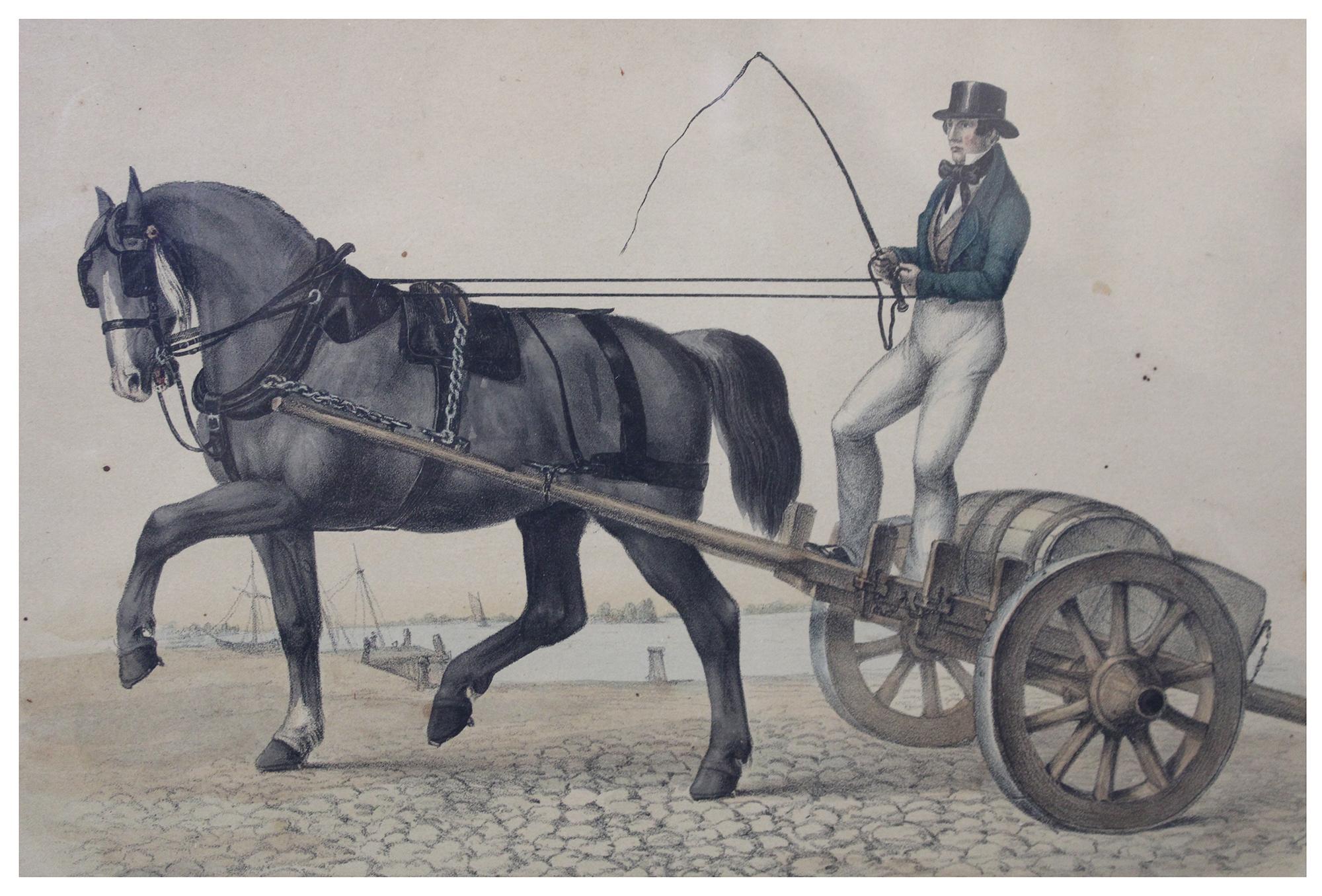 The Drayman And His Good Horse by A Koellner Color Lithograph Whiskey ...