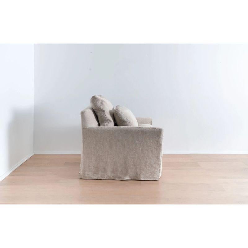 Organic Modern Slipcovered Donato Lounge Chair in Brevard Burlap Linen